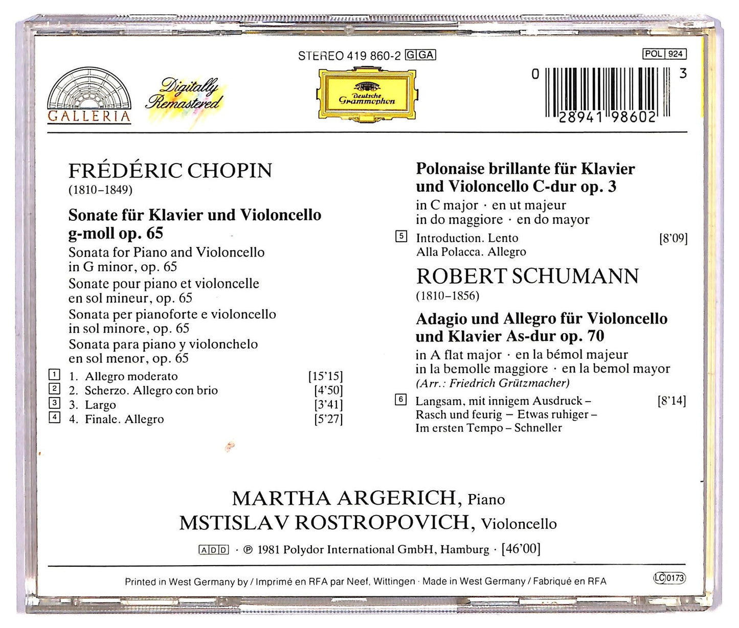 EBOND Frederic Chopin - Cellosonate Op. 65 · Polonaise Op. 3 Adagio CD CD073153
