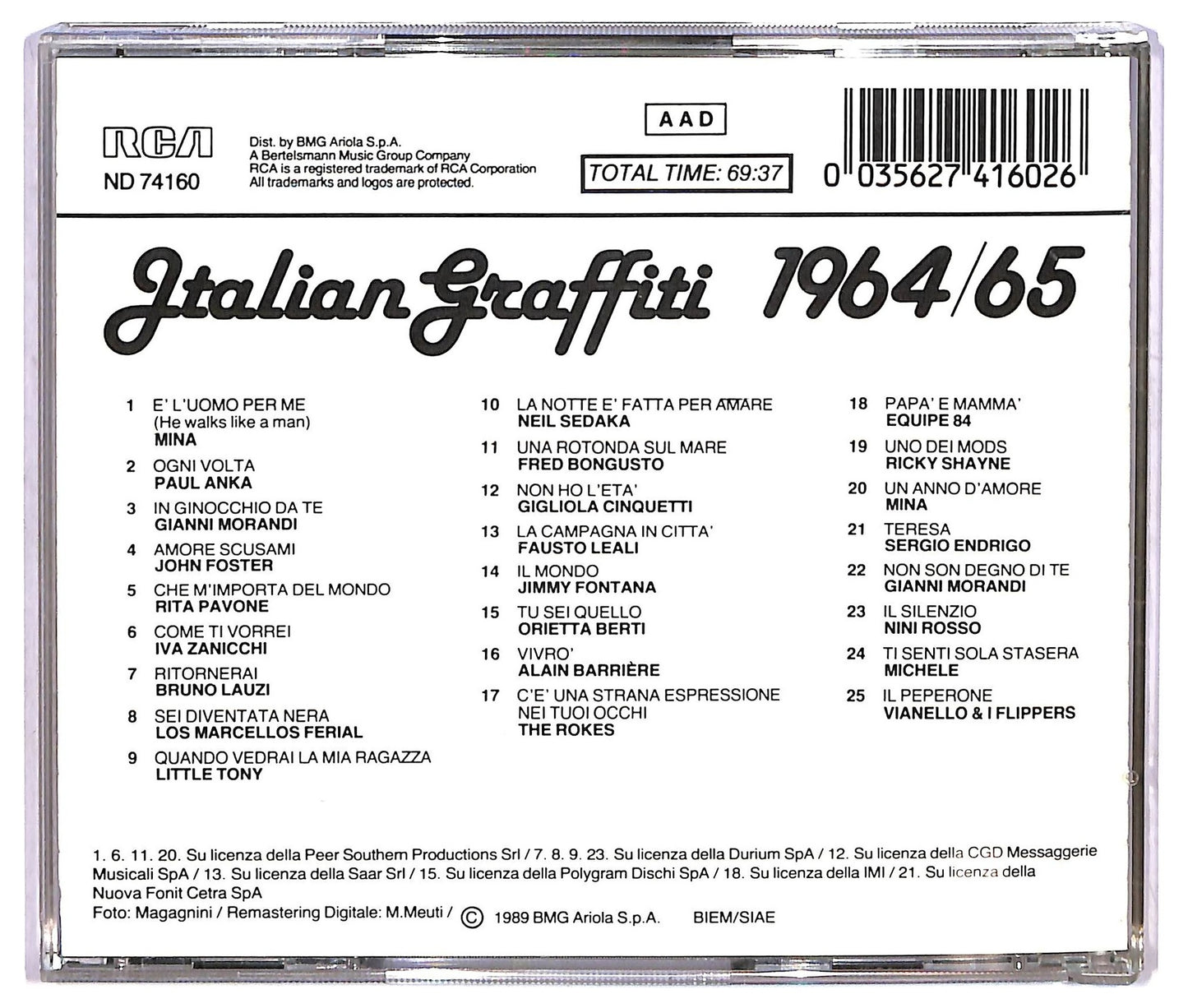 EBOND Various - Italian Graffiti1964/65 CD CD073222