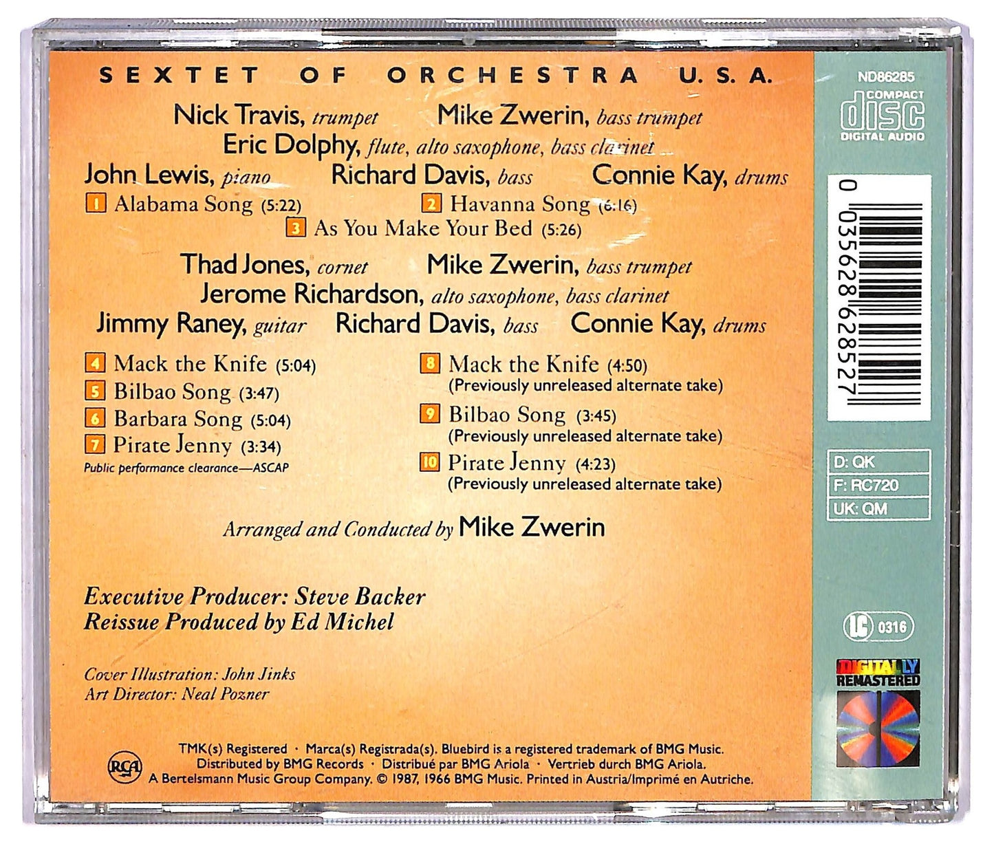 EBOND The Sextet Of Orchestra USA - Theatre Music Of Kurt Weill CD CD073238