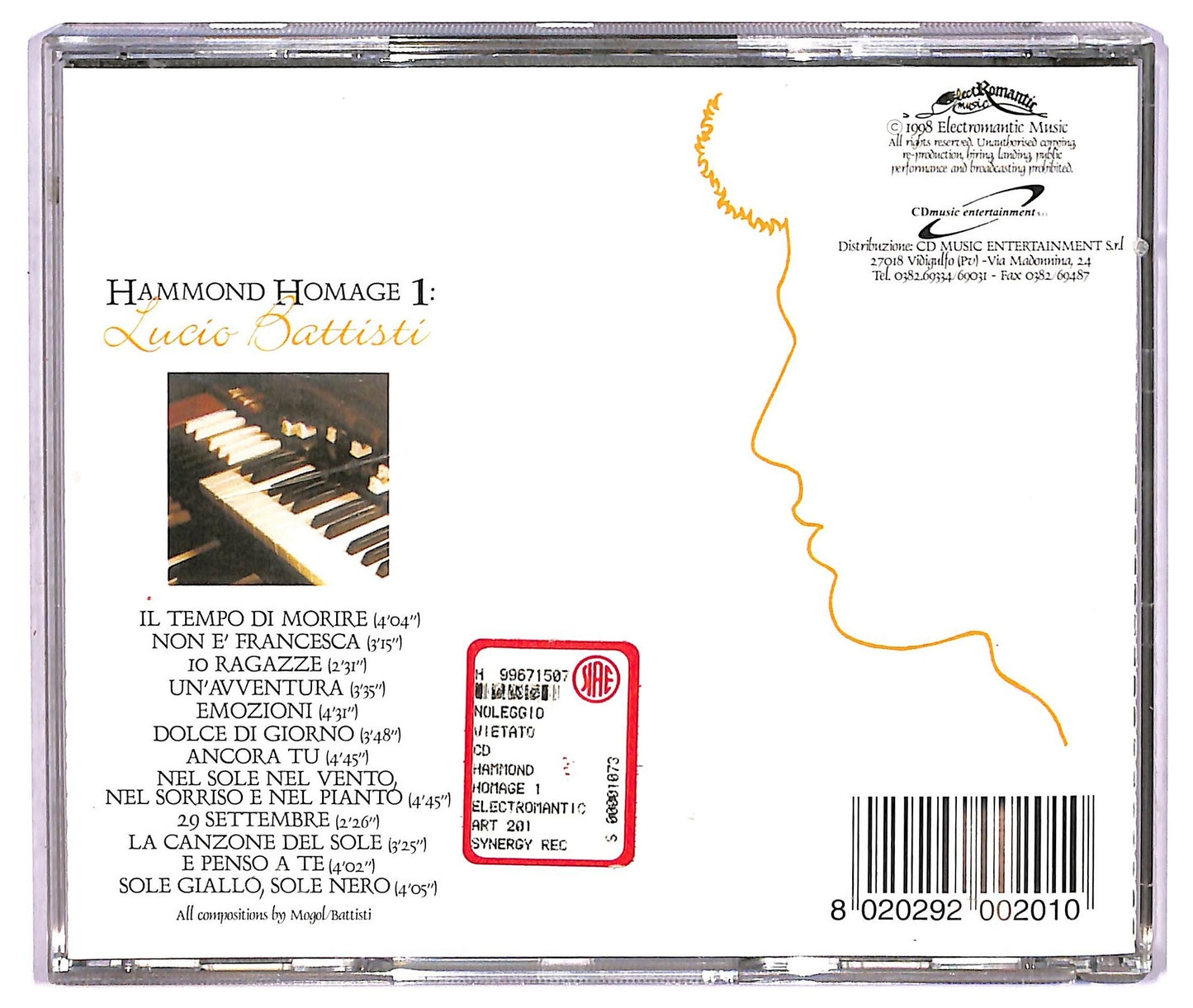 EBOND Beppe Crovella - Hammond Homage 1 - Lucio Battisti CD CD073253