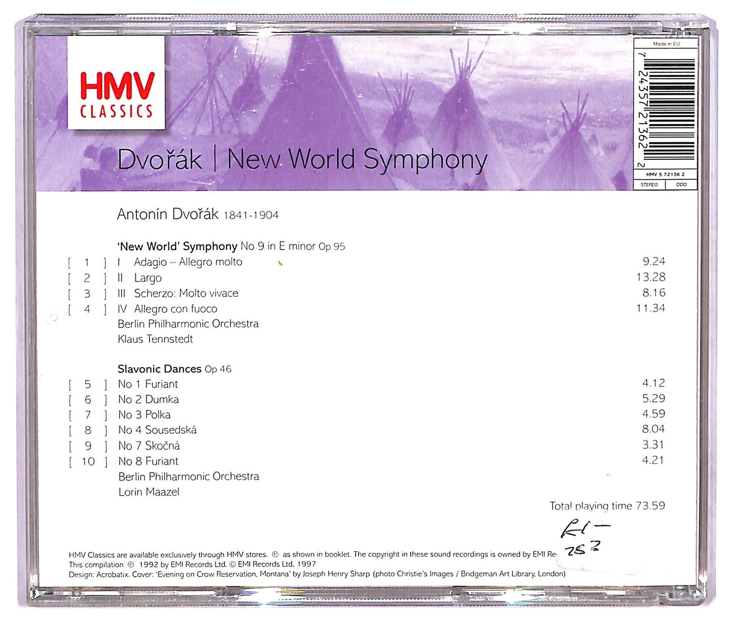EBOND Dvořak - New World Symphony Slavonic Dances Op 46 CD CD073325