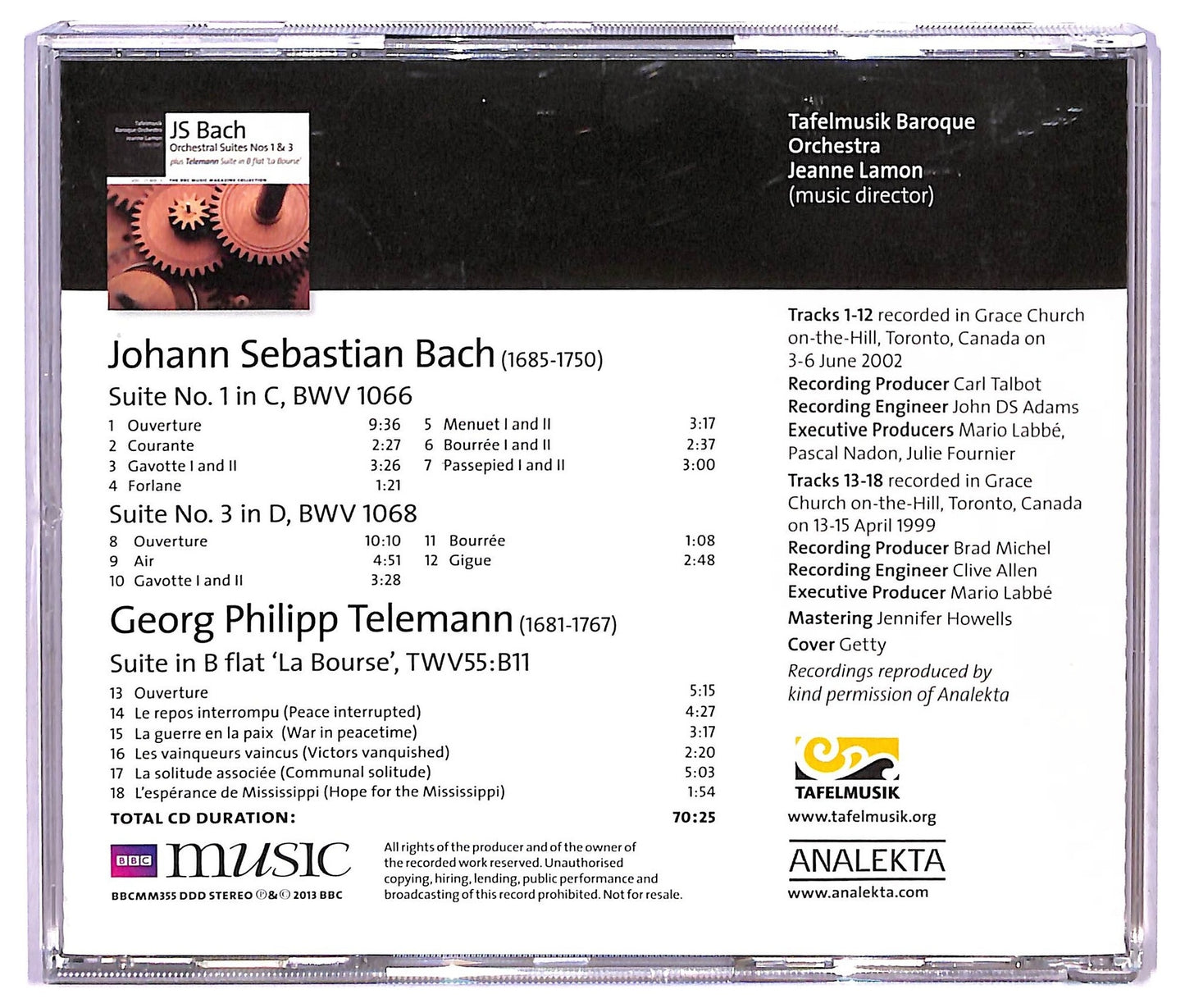 EBOND JS Bach Plus Telemann - Orchestral Suites Nos 1 & 3 Suite In B Flat 'La Bourse' CD CD073333