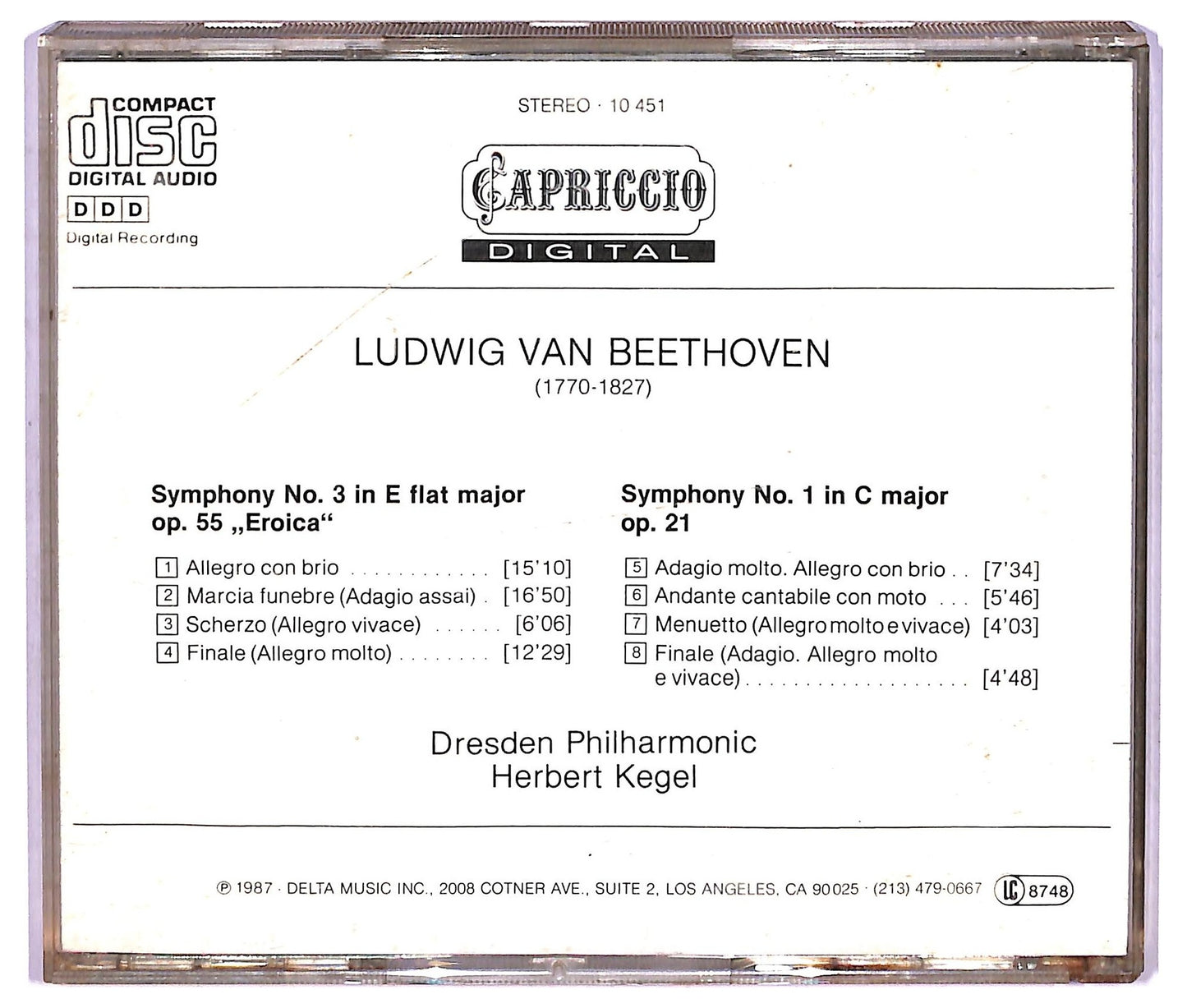 EBOND Beethoven - Symphony No.3 'Eroica' Symphony No.1 CD CD073338