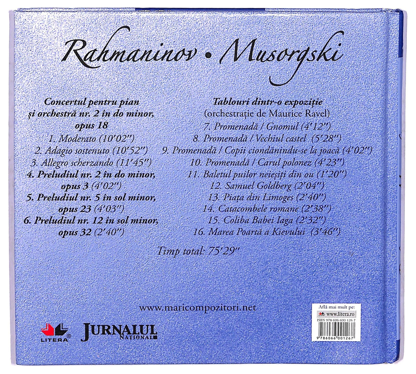 EBOND Rahmaninov Musorgski - Concertul Pentru Pian Și Orchestră Nr. 2, In Do Minor CD CD073339
