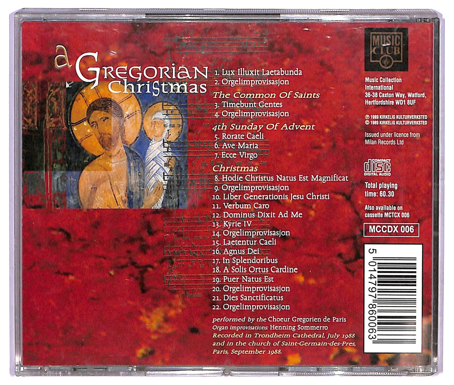 EBOND Choeur Gregorien De Paris , Henning Sommerro - A Gregorian Christmas CD CD073343
