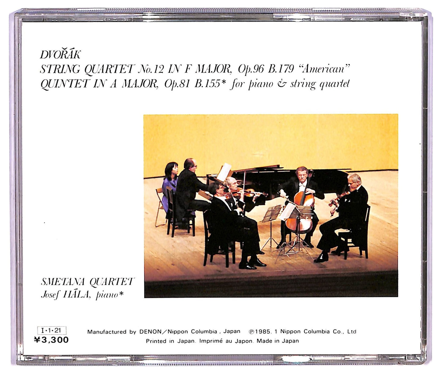 EBOND Dvorak - Piano Quintet In A Major Op. 81 Concert Live Recording CD CD073411