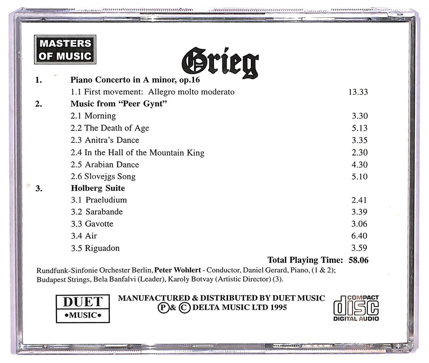 EBOND Grieg - piano concerto in A Minor op 16 CD CD073502