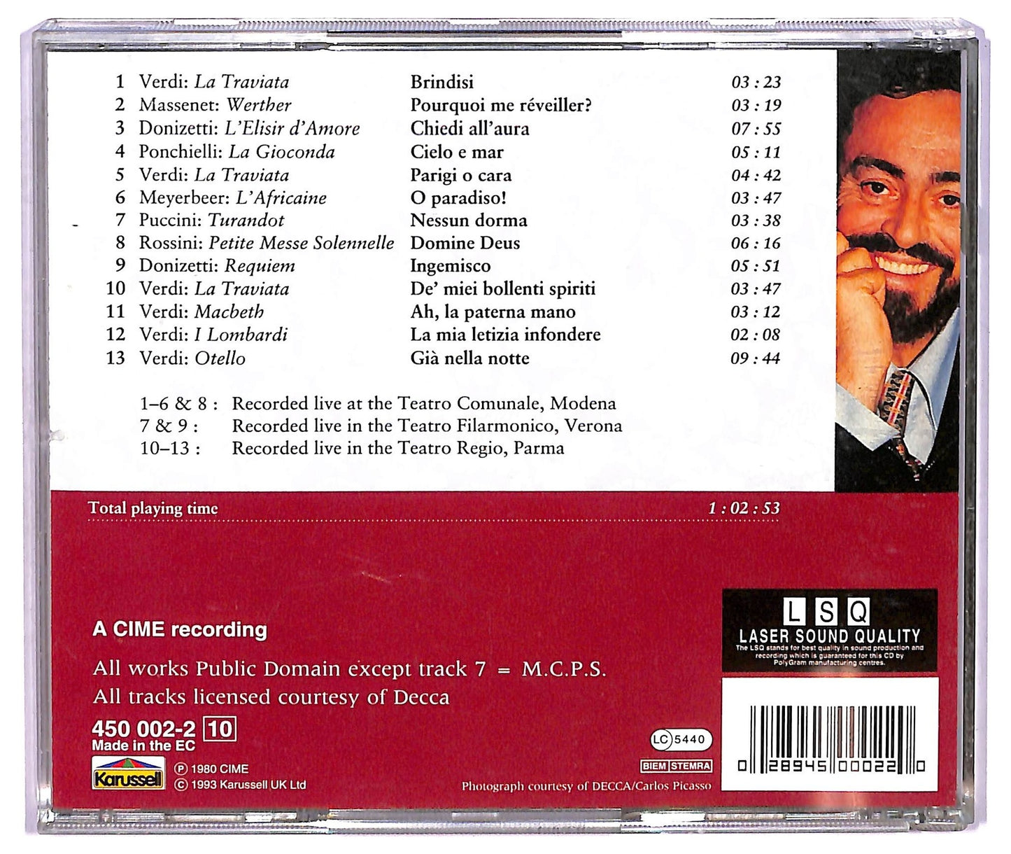 EBOND Pavarotti - Pavarotti Live CD CD073511