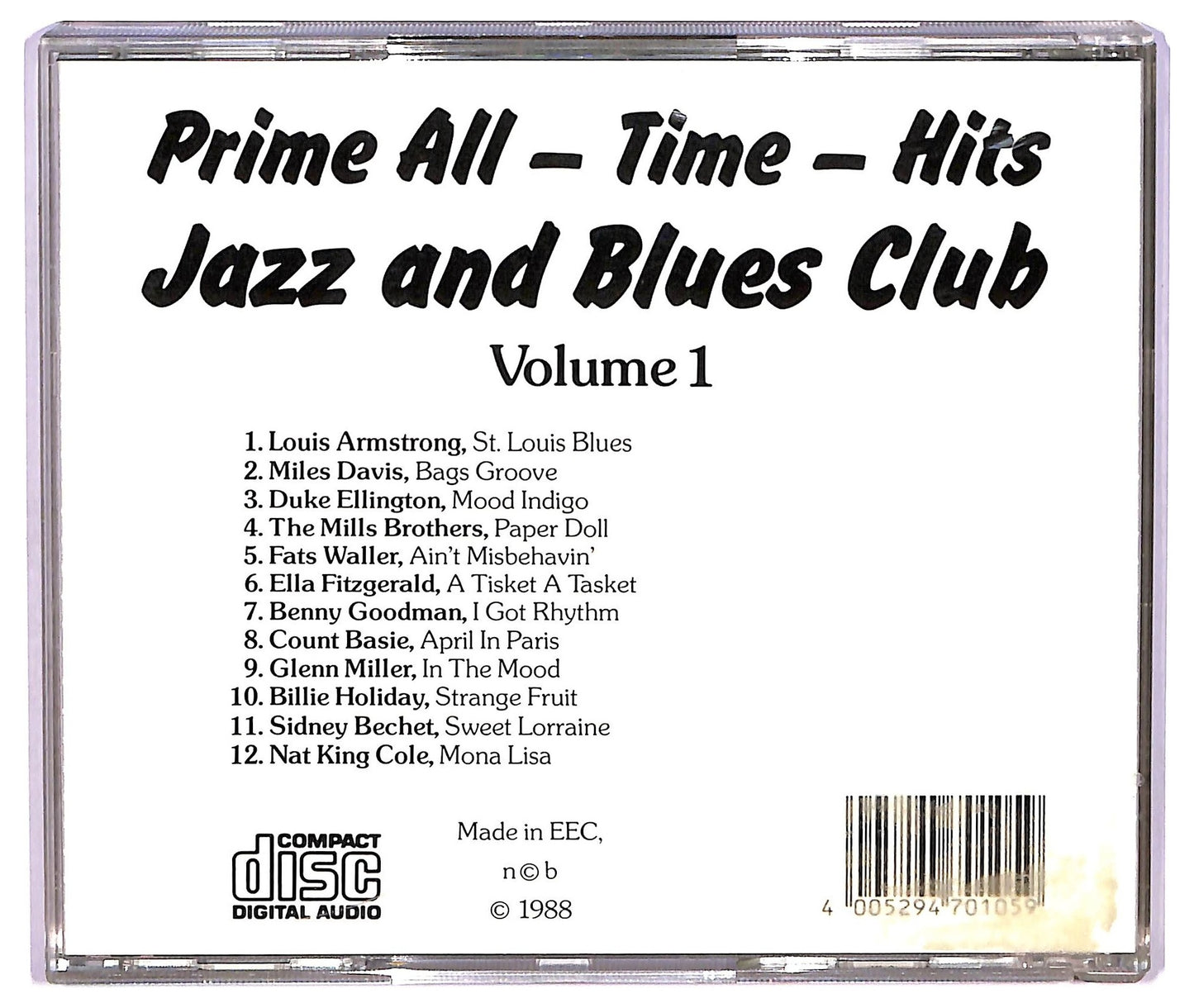 EBOND Various - Prime All - Time - Hits Jazz And Blues Club Volume 1 CD CD073609