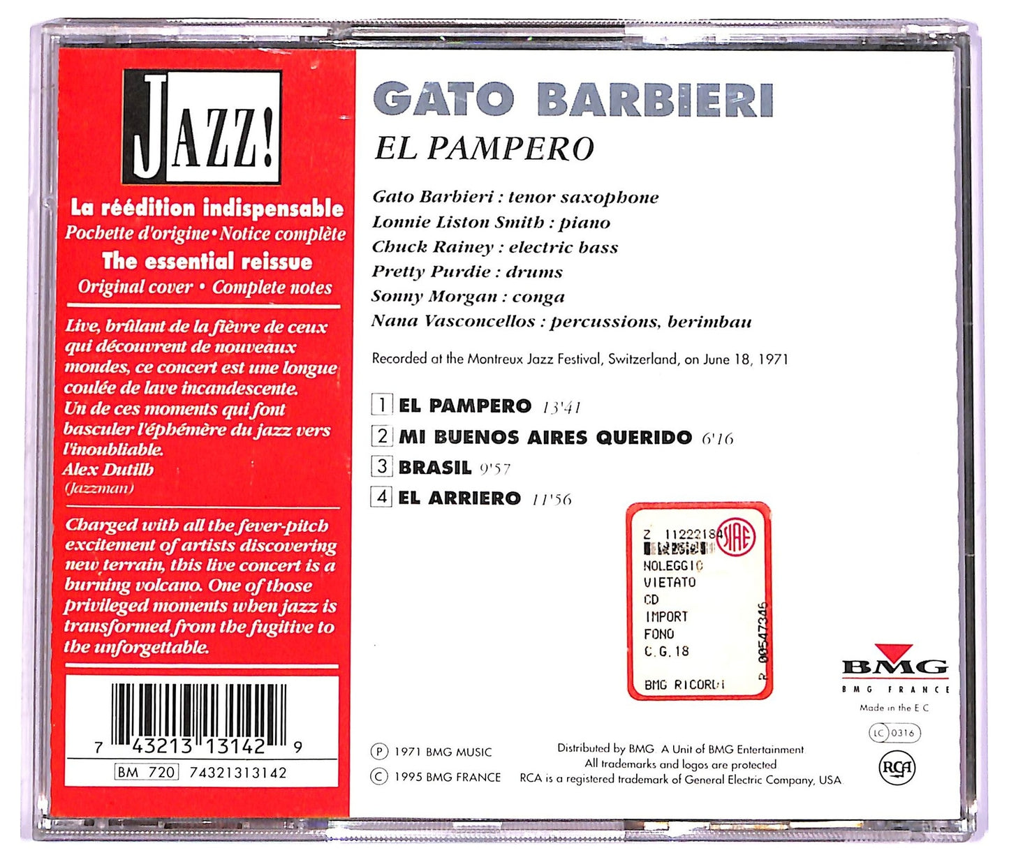EBOND Gato Barbieri - El Pampero CD CD073715