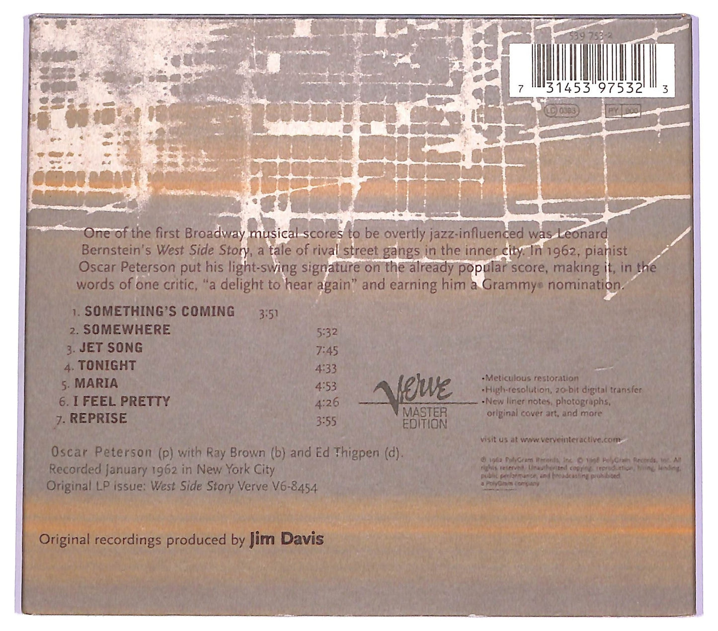 EBOND Oscar Peterson Trio - West Side Story CD CD073726