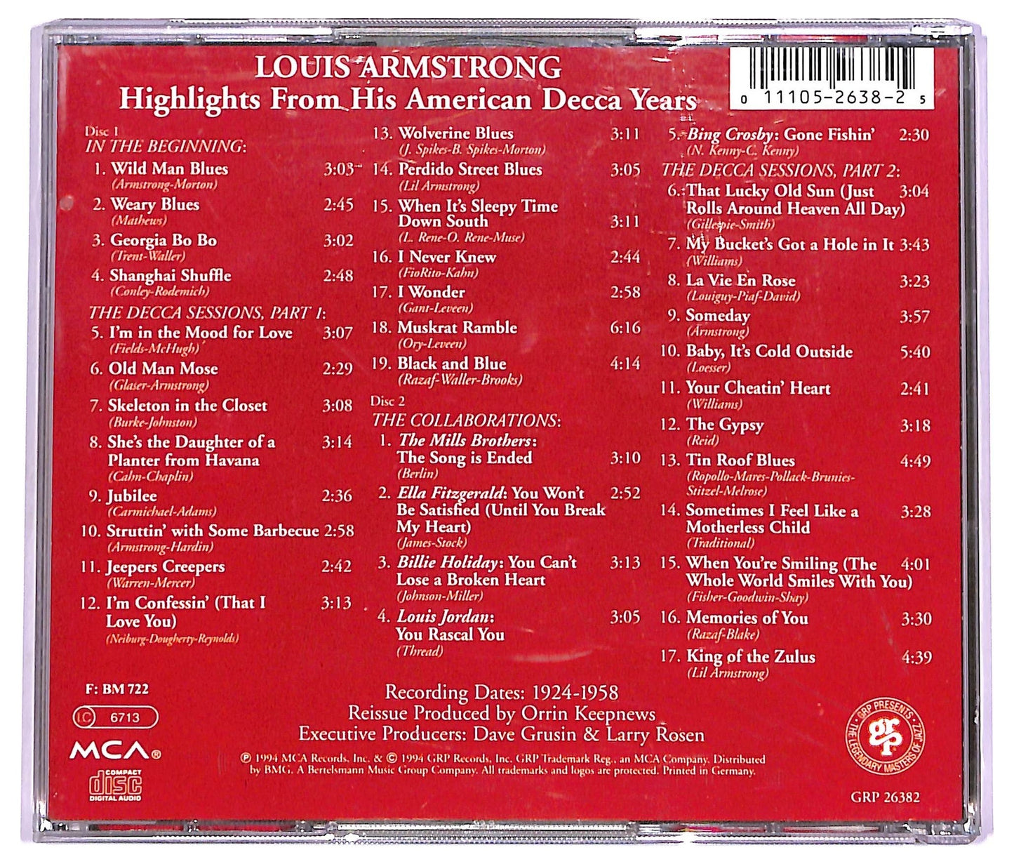 EBOND Louis Armstrong - Highlights From His American Decca Years CD CD073736