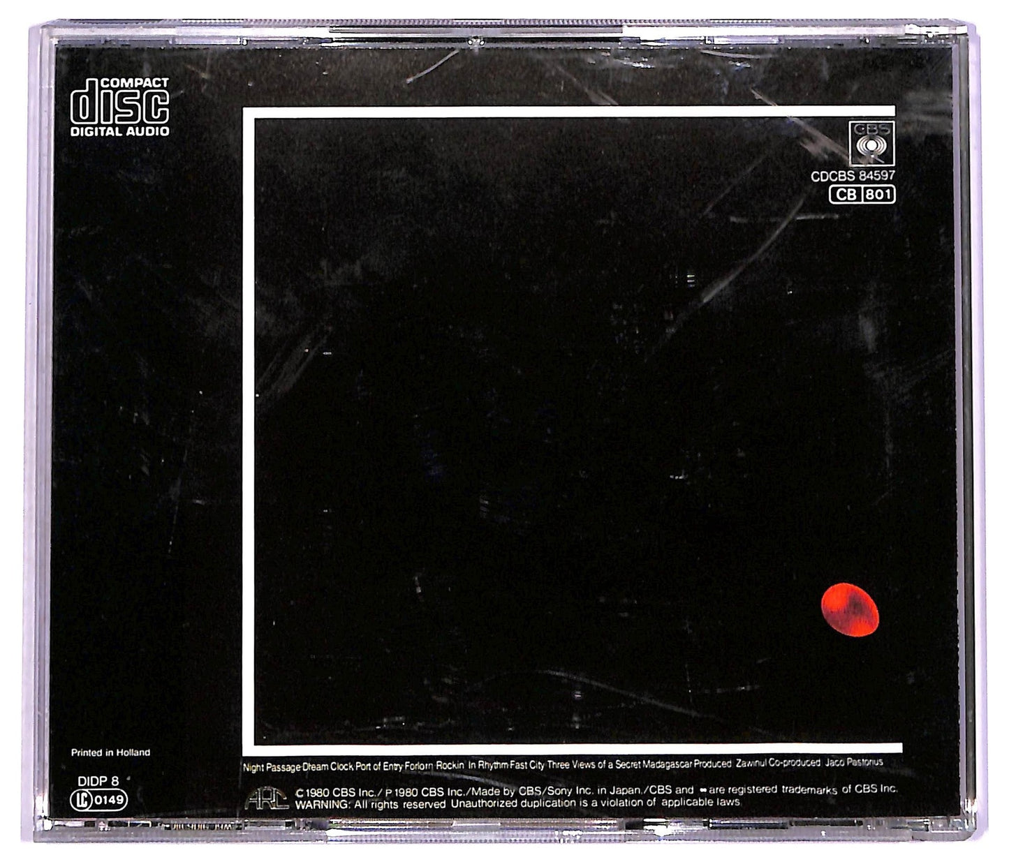 EBOND Weather Report - Night Passage CD CD073760