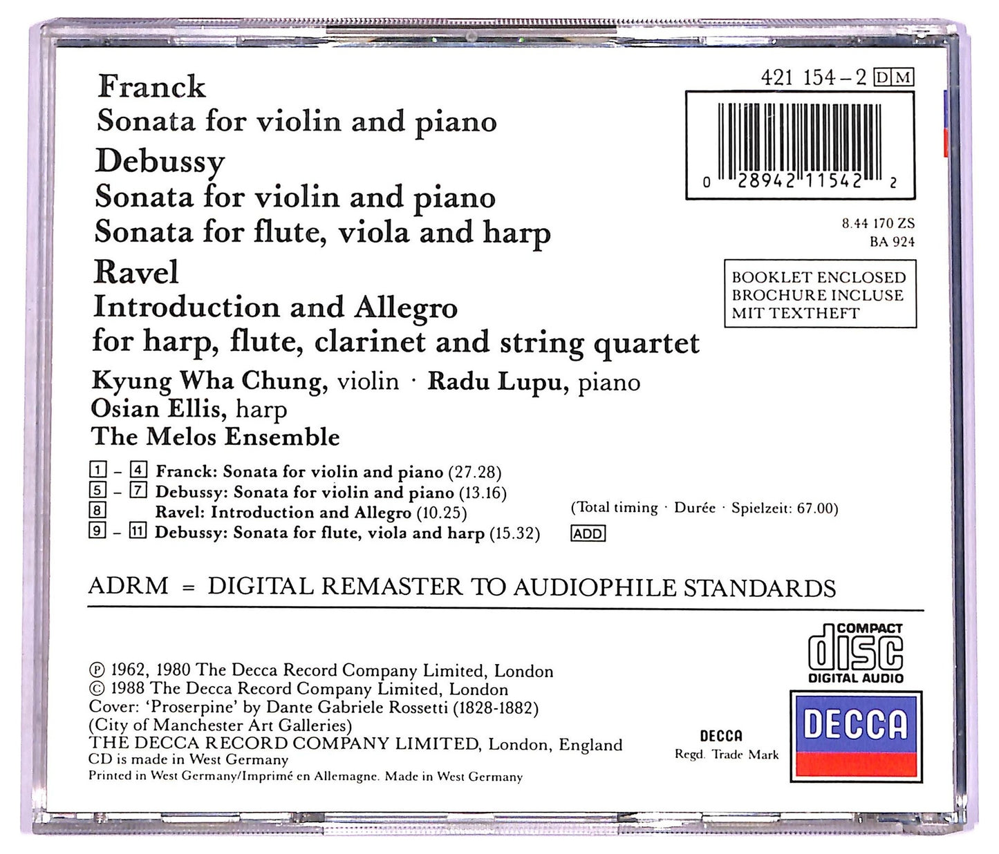 EBOND Franck - Sonata For Violin And Piano CD CD073837