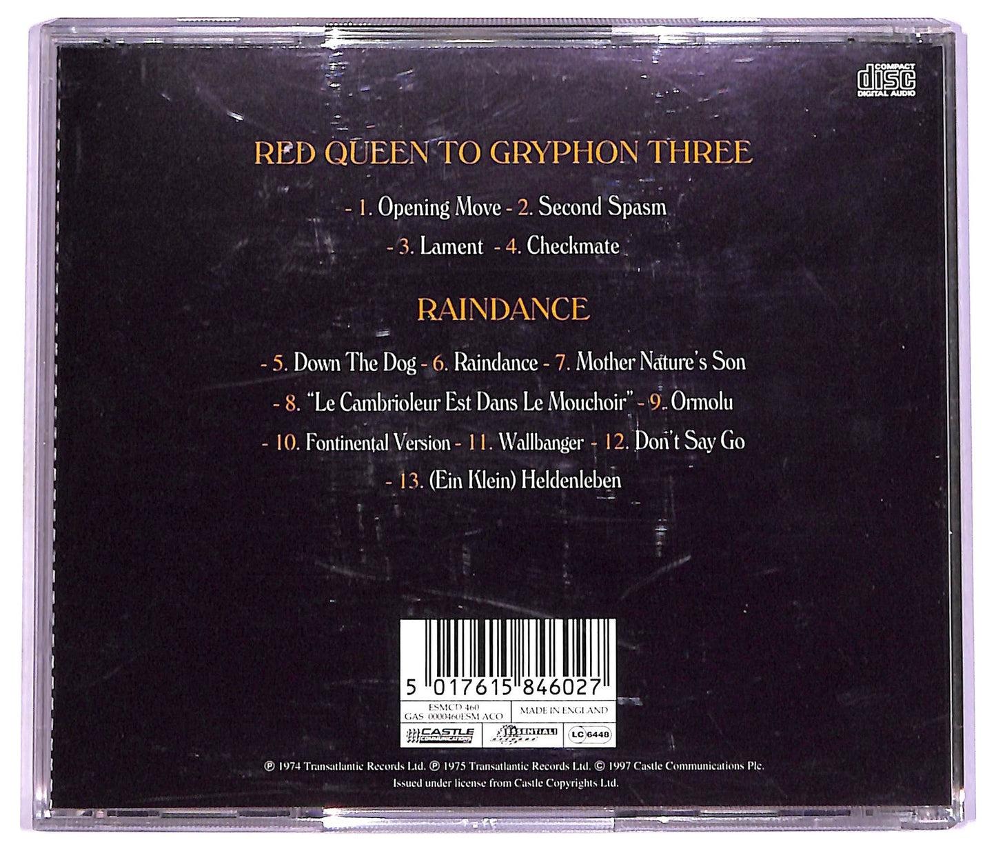 EBOND Gryphon - Red Queen To Gryphon Three Raindance CD CD073838