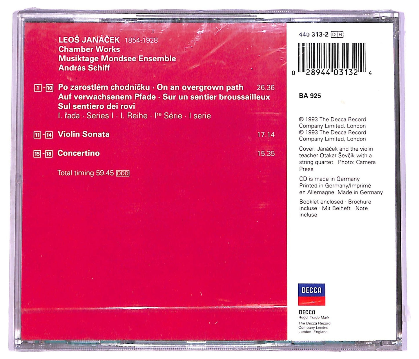 EBOND Musiktage Mondsee - Concertino, Violin Sonata, On An Overgrown Path CD CD073845