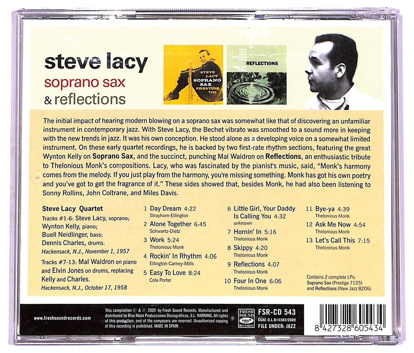 EBOND Steve Lacy - Soprano Sax & Reflections CD CD073852