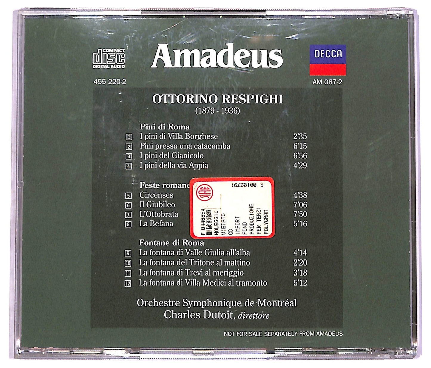 EBOND Ottorino Respighi - Pini di Roma, feste romane CD CD074012