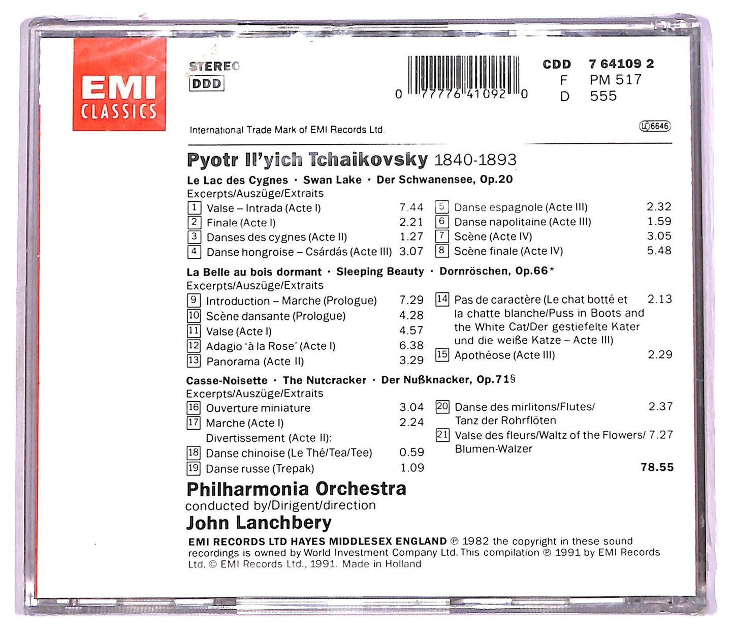 EBOND Pyotr Ilyich Tchaikovsky - Swan Lake - Sleeping Beauty - The Nutcracker CD CD074061