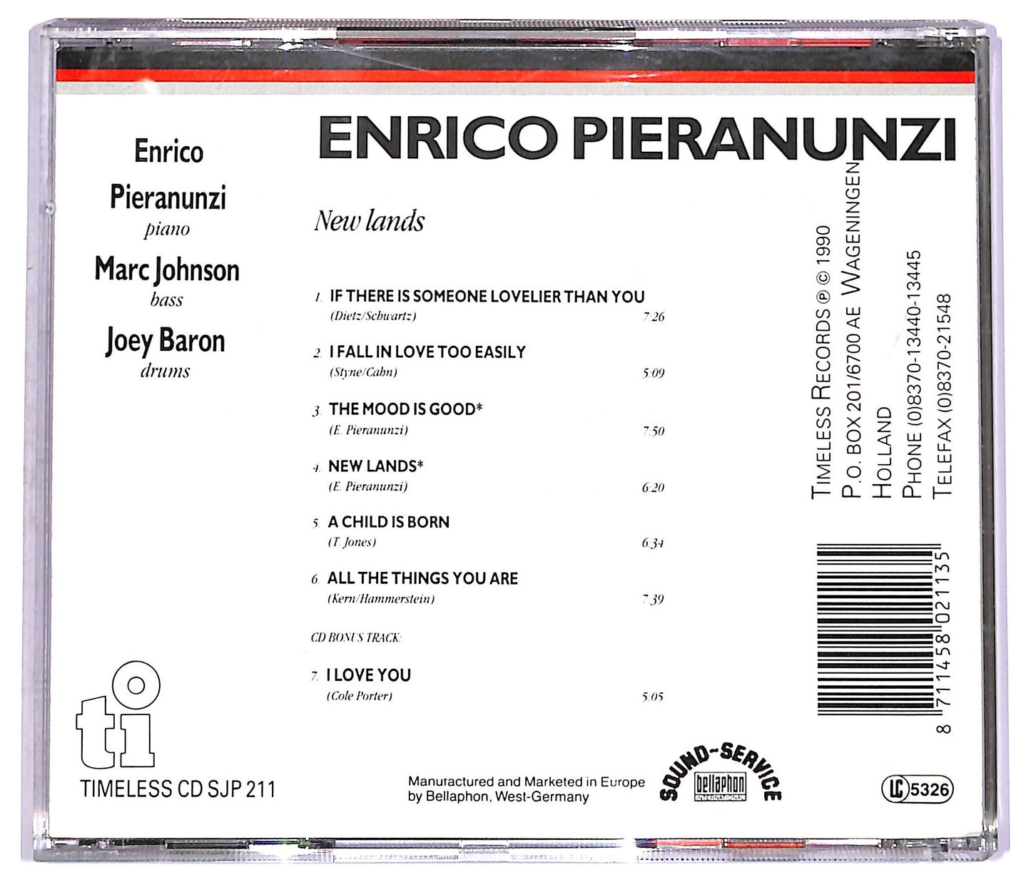 EBOND Enrico Pieranunzi Trio - New Lands CD CD074130