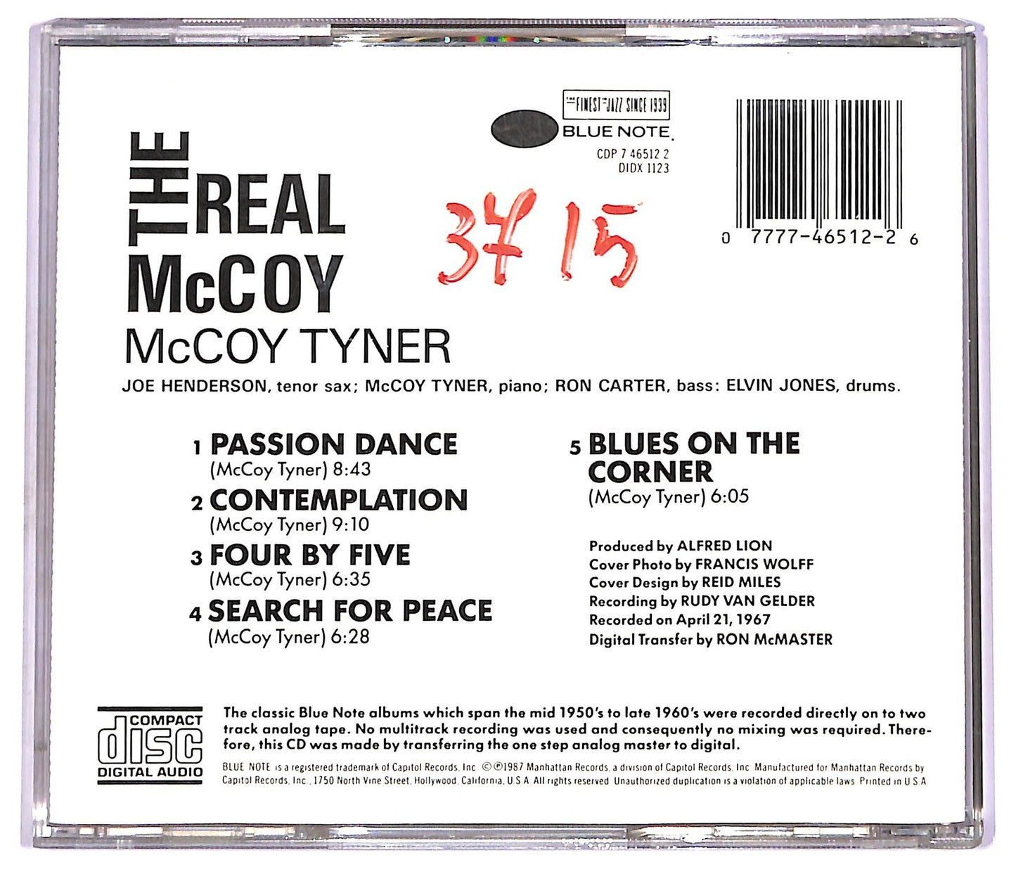EBOND McCoy Tyner - The Real McCoy CD CD074134