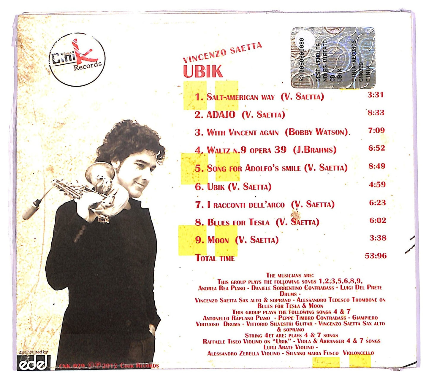 EBOND Vincenzo Saetta - Ubik CD CD074252