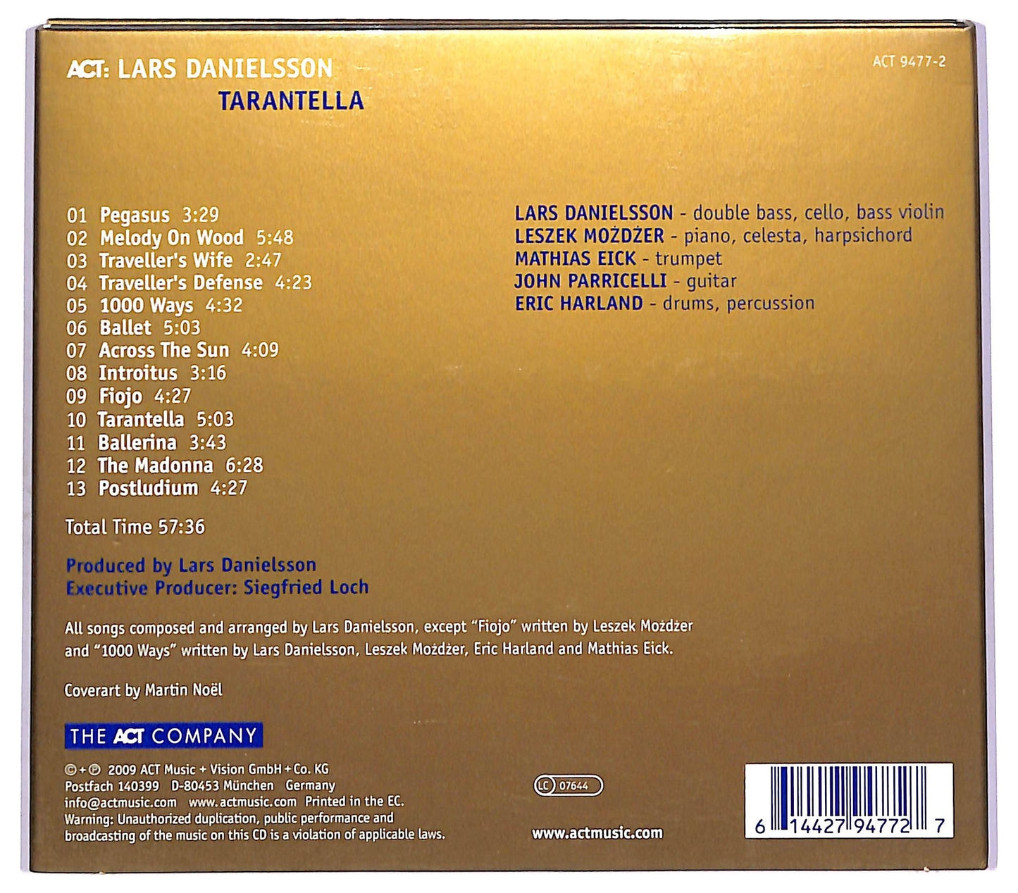 EBOND Lars Danielsson - Tarantella CD CD074313