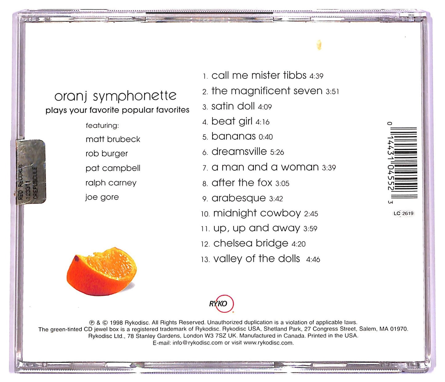 EBOND Oranj Symphonette - The Oranj Album CD CD074519
