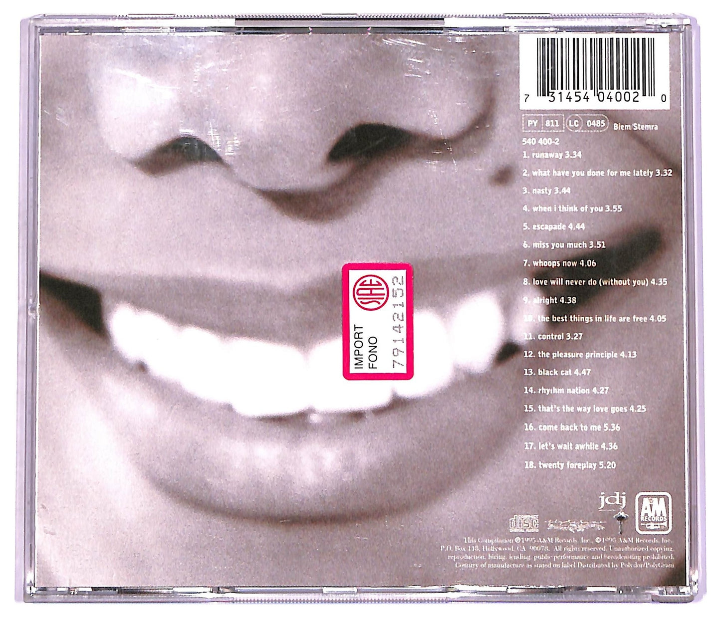 EBOND Janet Jackson - Design Of A Decade 1986/1996 CD CD074538