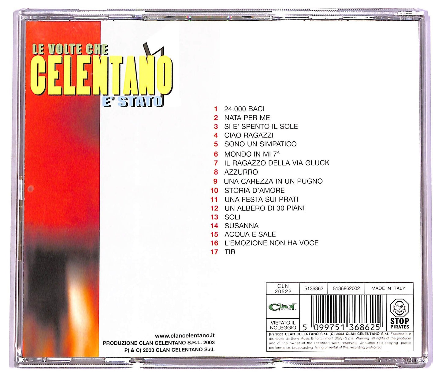 EBOND Celentano - Le Volte Che Celentano E' Stato 1 CD CD074715