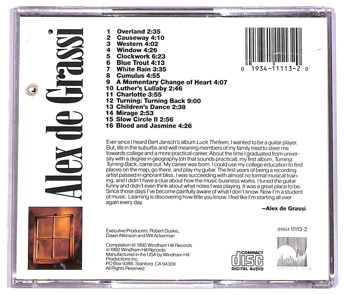 EBOND Alex De Grassi - A Windham Hill Retrospective CD CD074807