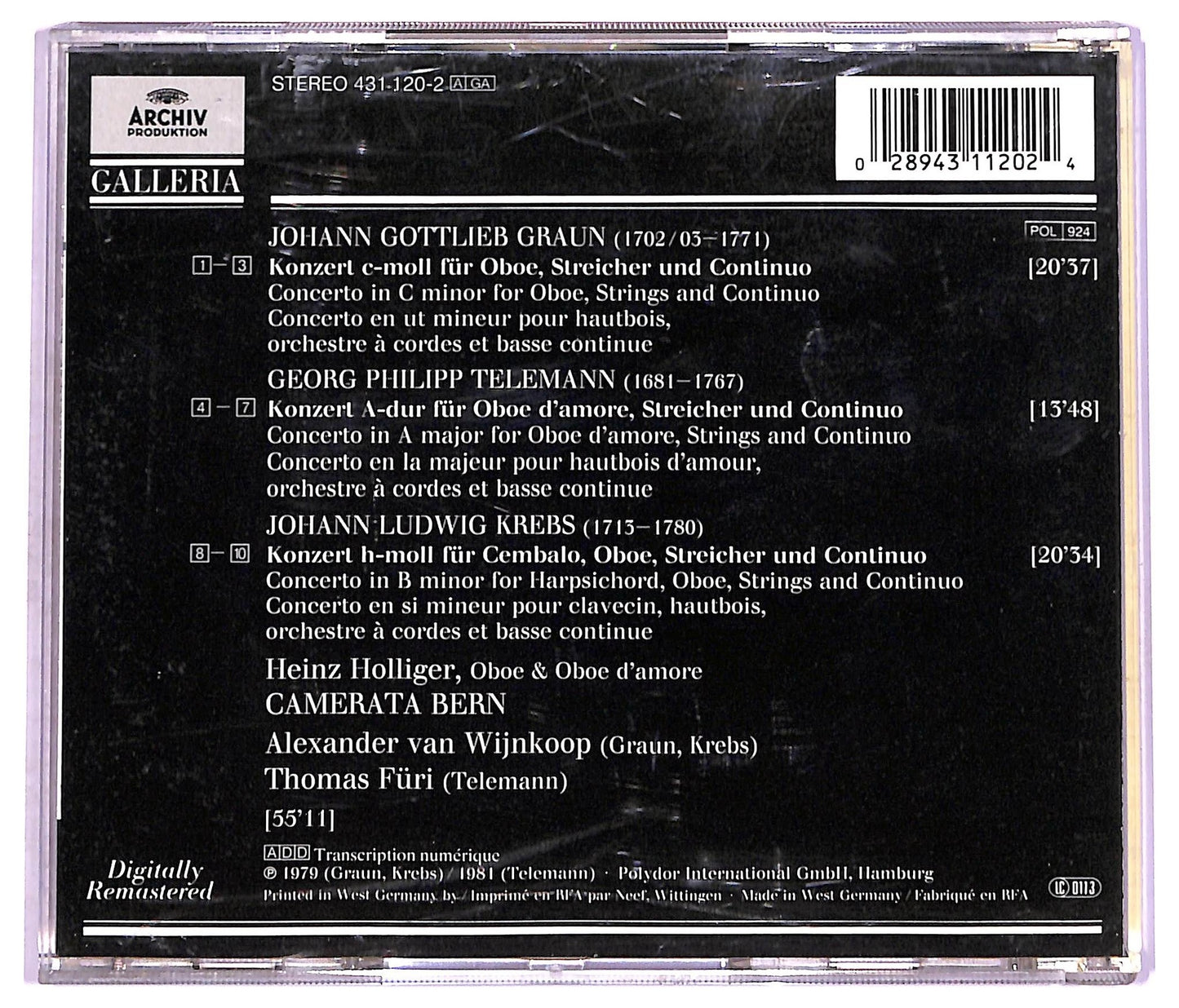 EBOND Graun - Oboe Concertos CD CD074826