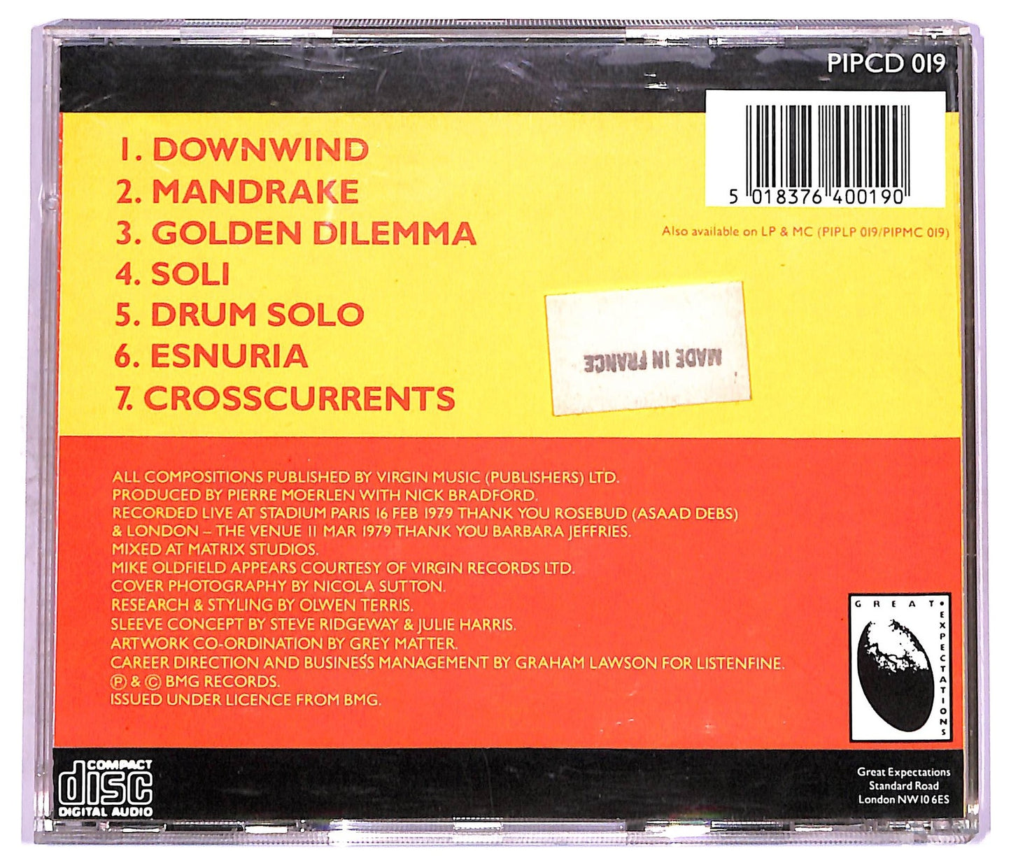 EBOND Pierre Moerlen's Gong - Live CD CD074951