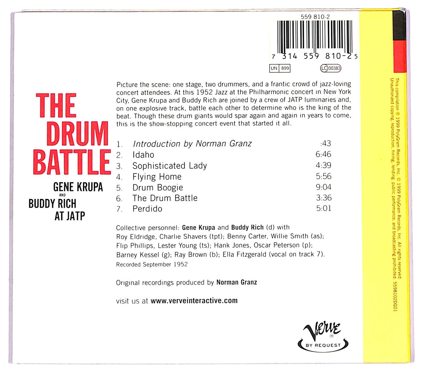 EBOND Gene Krupa And Buddy Rich - The Drum Battle At JATP CD CD075167