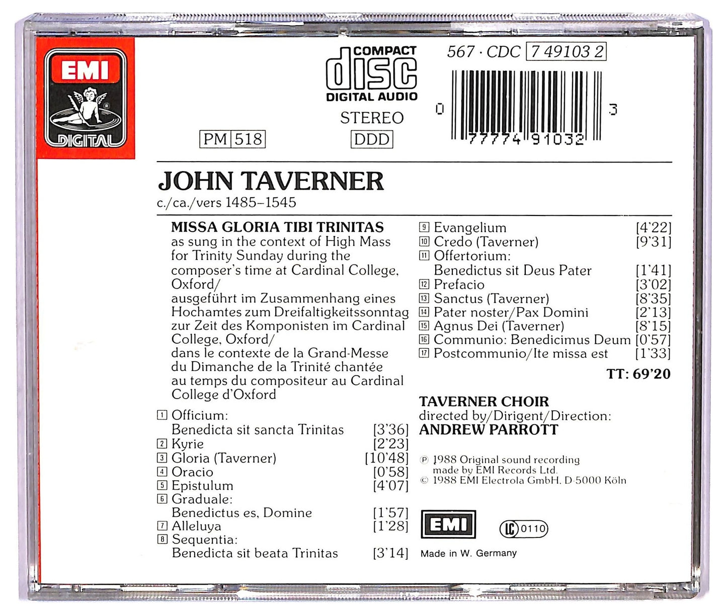 EBOND Taverner - Missa Gloria Tibi Trinitas A 6 CD CD075218