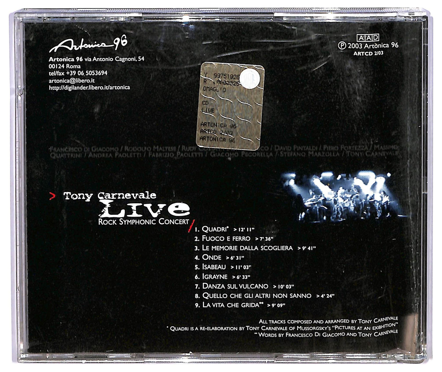 EBOND Tony Carnevale - Live Rock Symphonic Concert CD CD075433