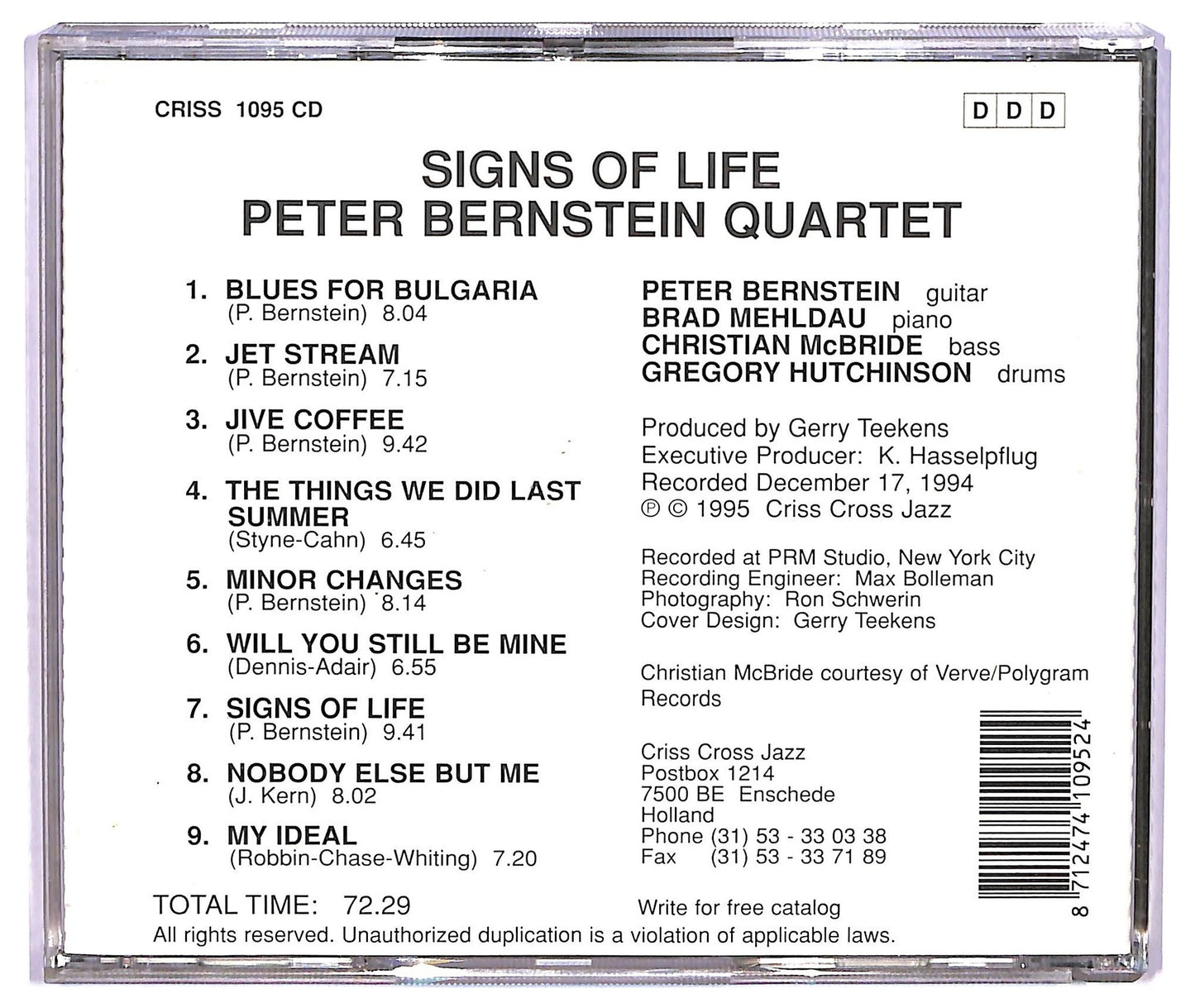 EBOND Peter Bernstein Quartet - Signs Of Life CD CD075446