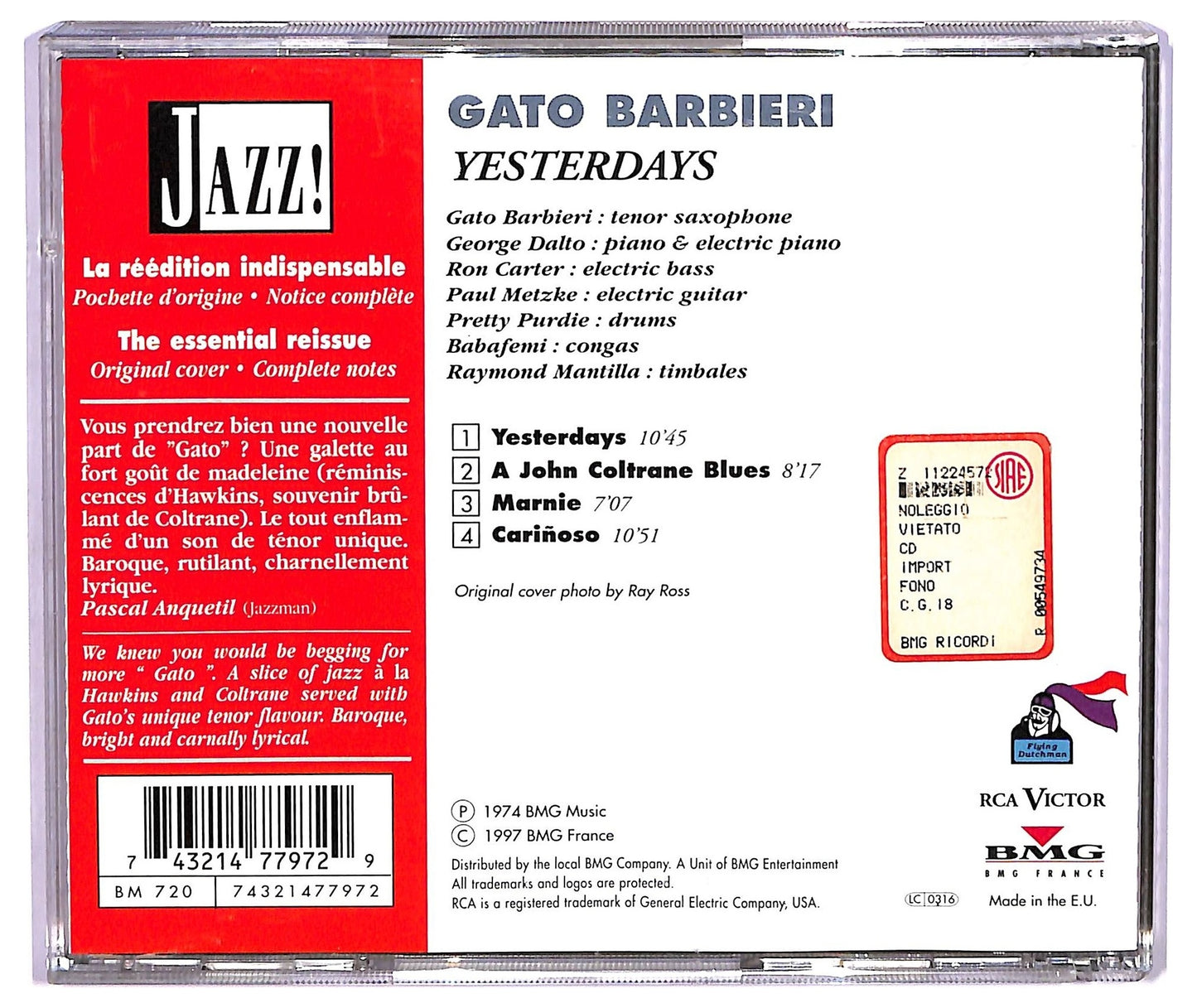 EBOND Gato Barbieri - Yesterdays CD CD075448
