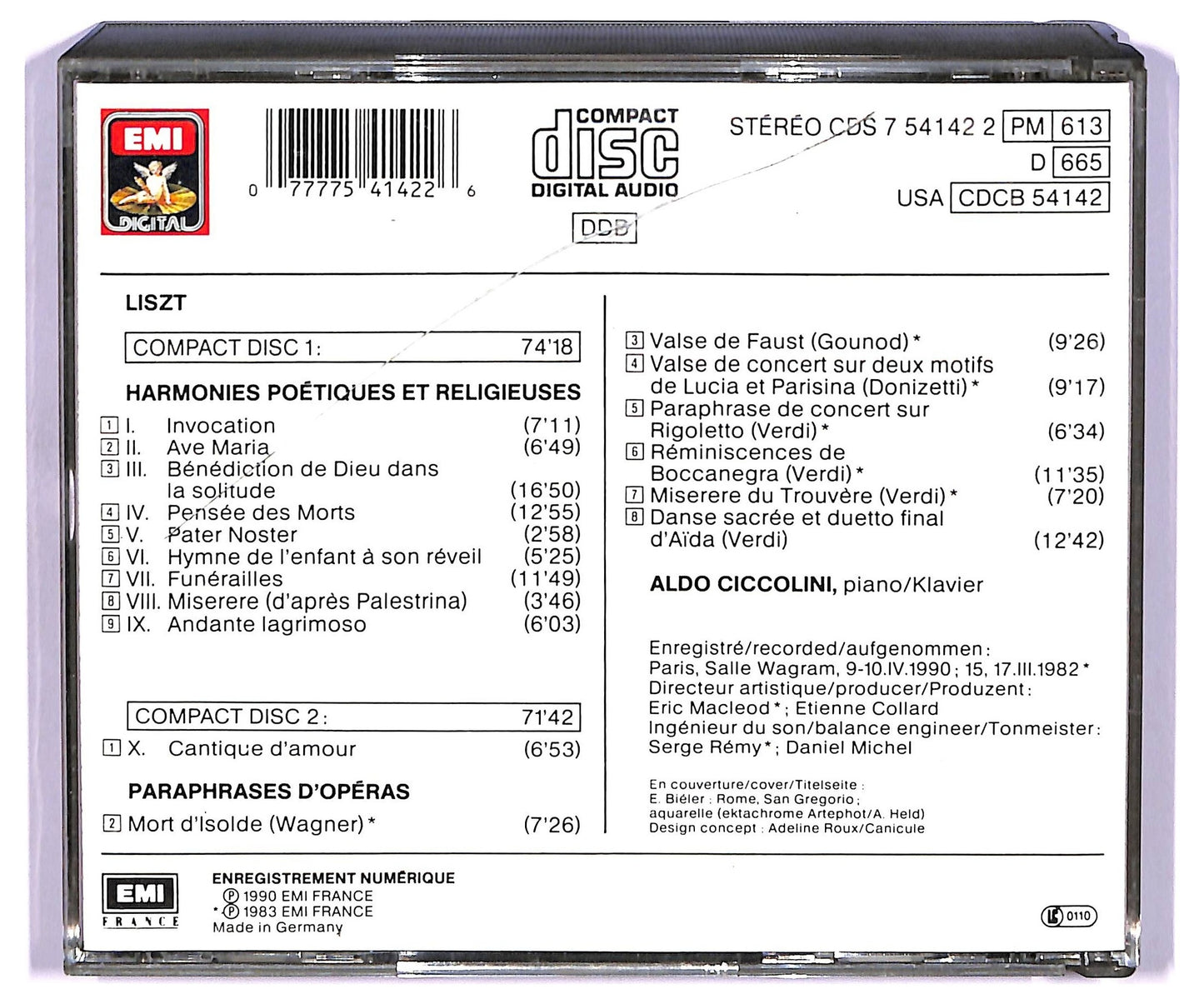 EBOND Liszt: - Harmonies Poetiques CD CD075449