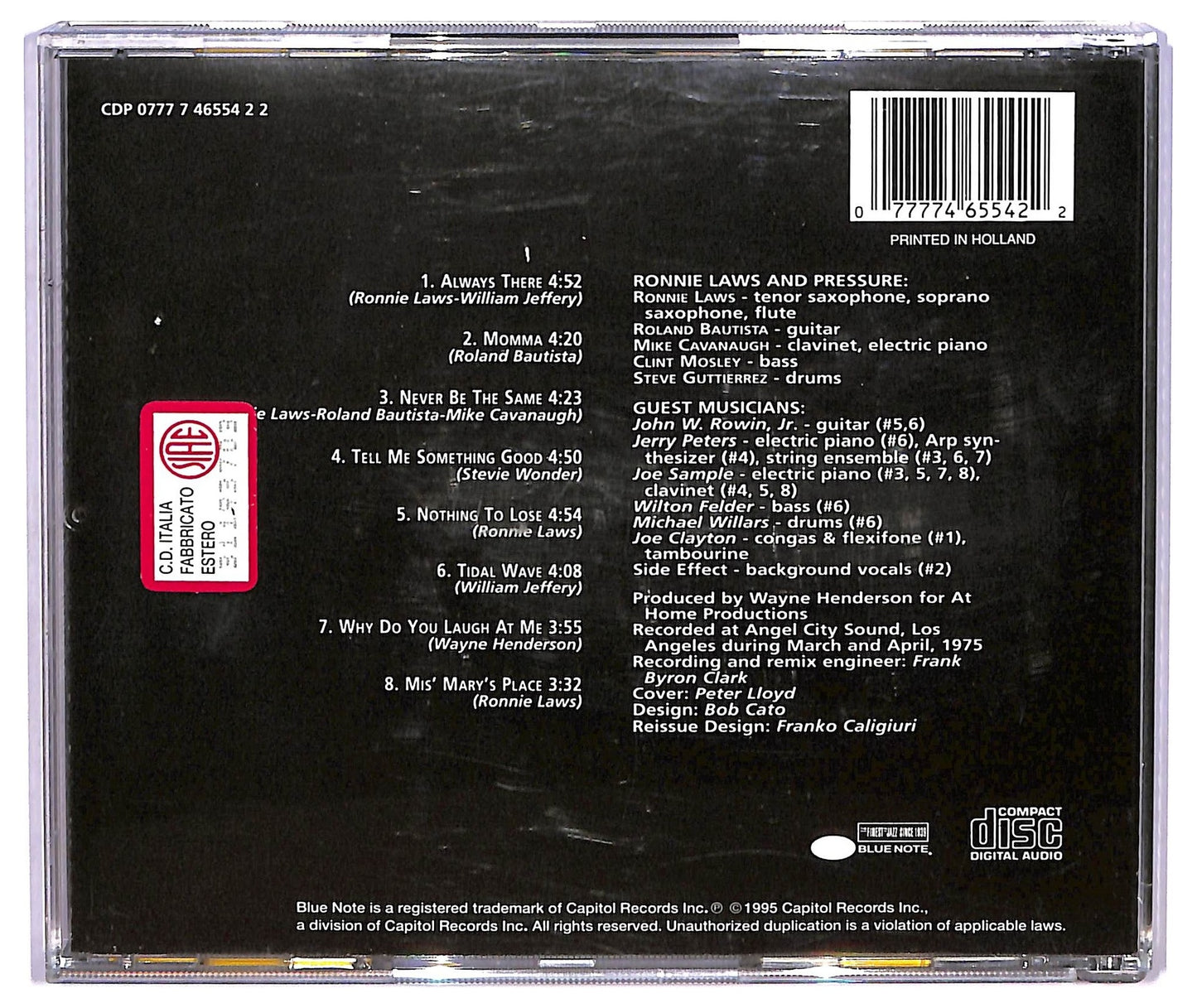 EBOND Ronnie Laws - Pressure Sensitive CD CD075501