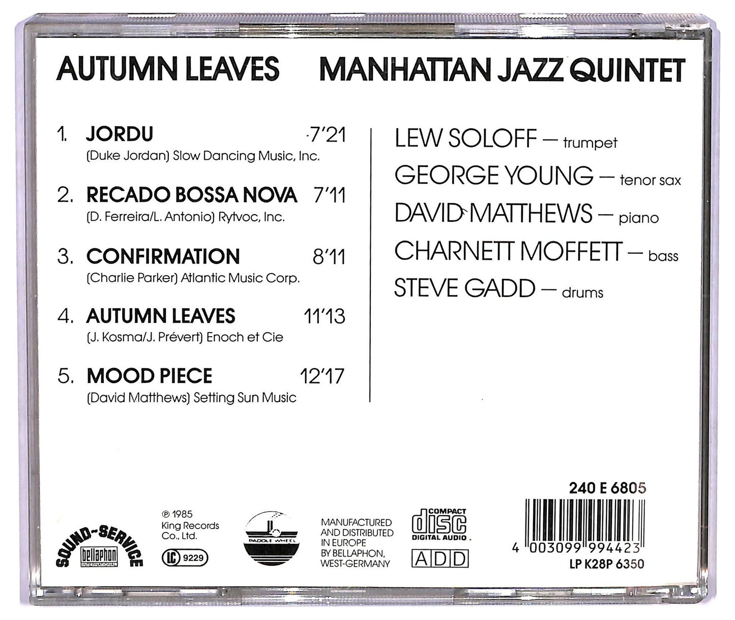 EBOND Manhattan Jazz Quintet - Autumn Leaves CD CD075633