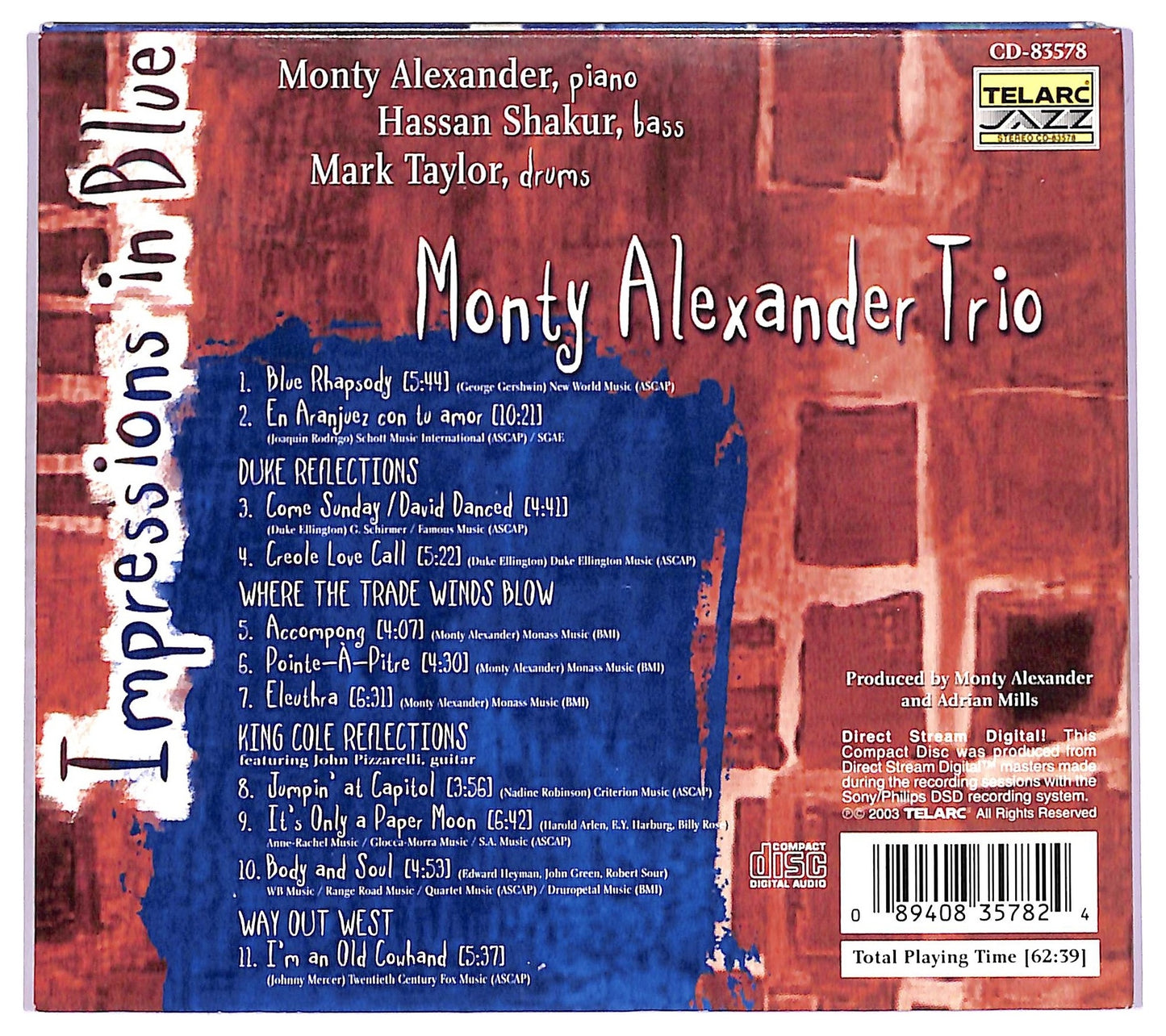 EBOND Monty Alexander Trio - Impressions In Blue CD CD075708