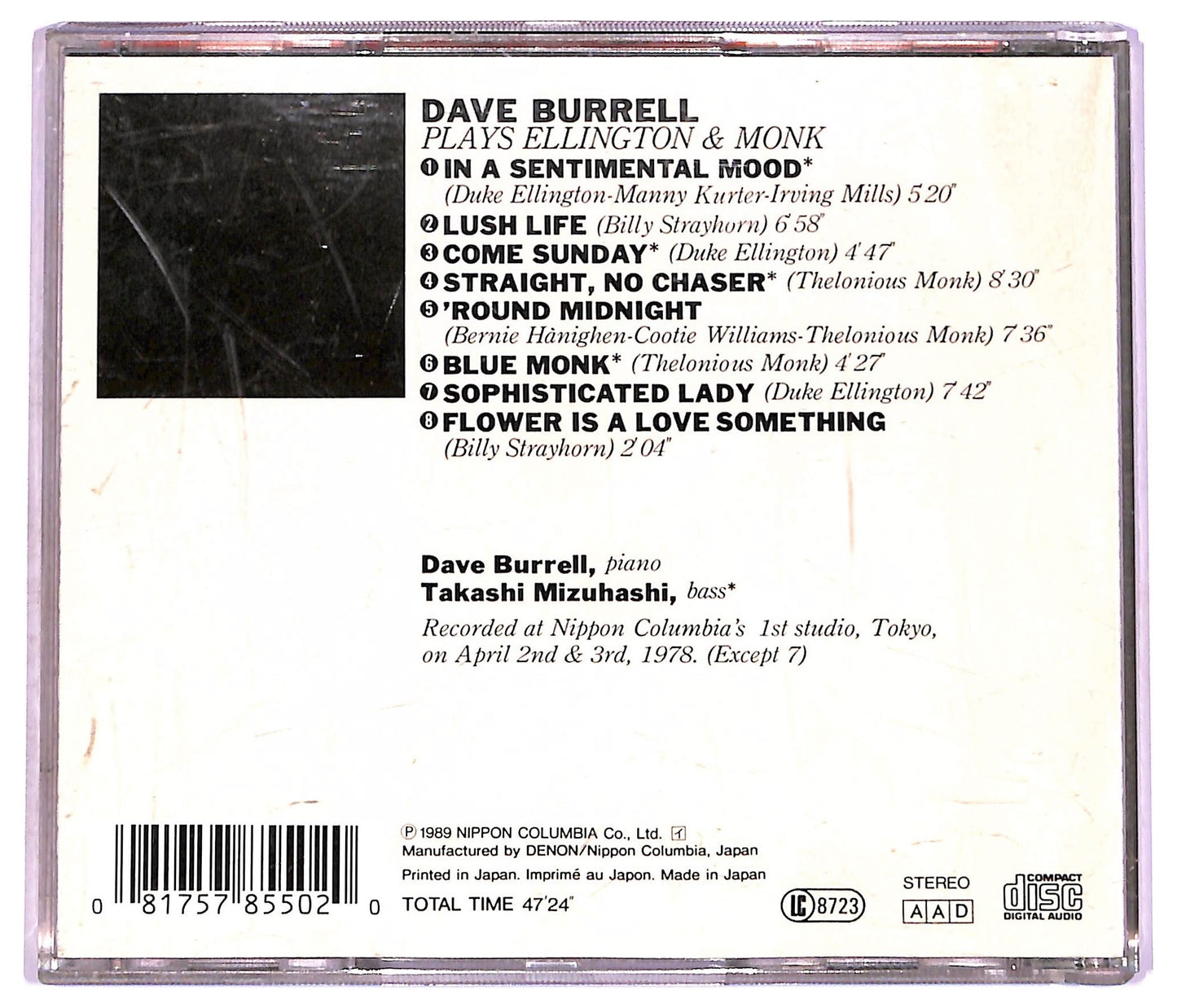 EBOND Dave Burrell - Plays Ellington & Monk CD CD075914