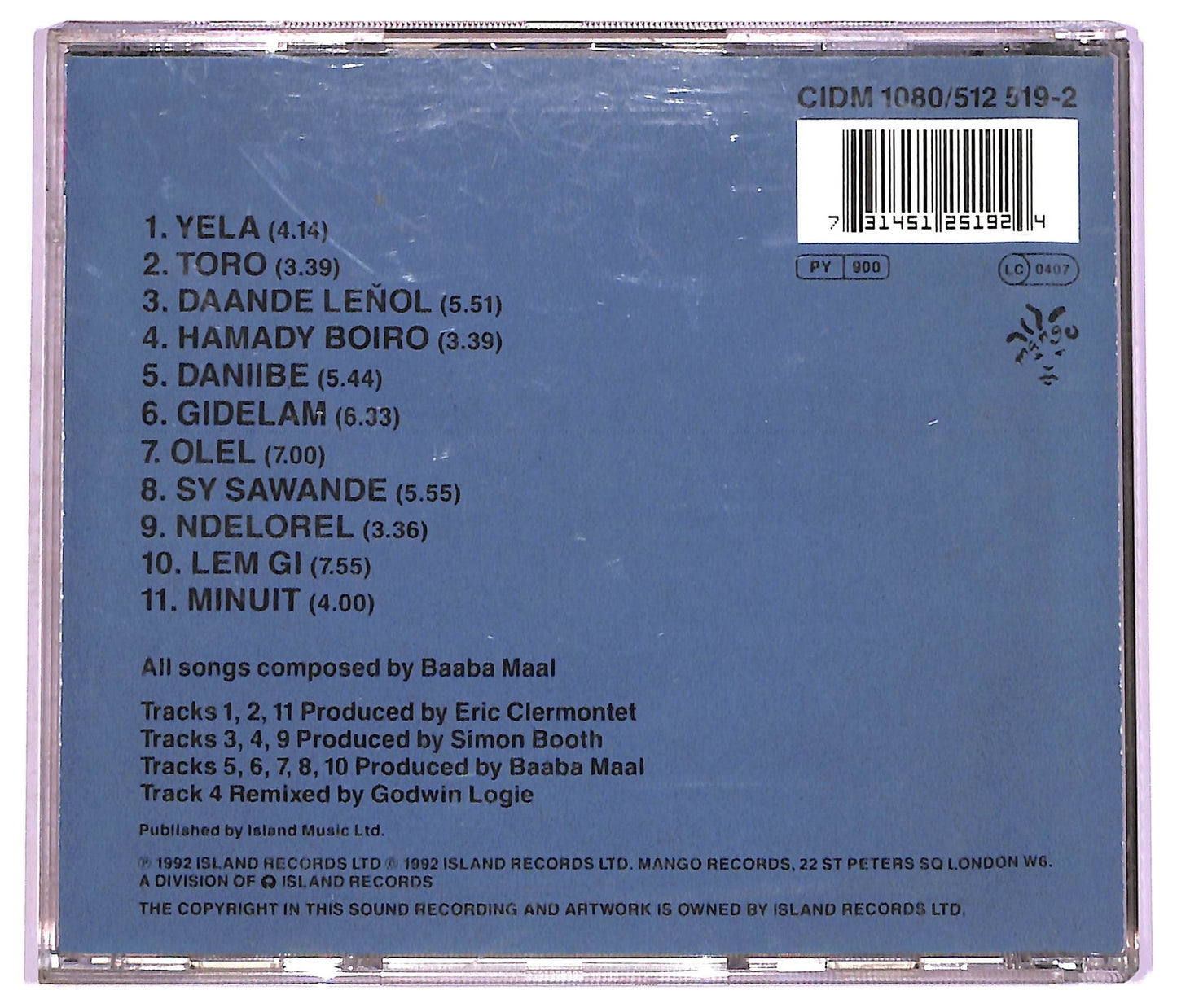 EBOND Baaba Maal & Daande Lenol - Lam Toro CD CD075920