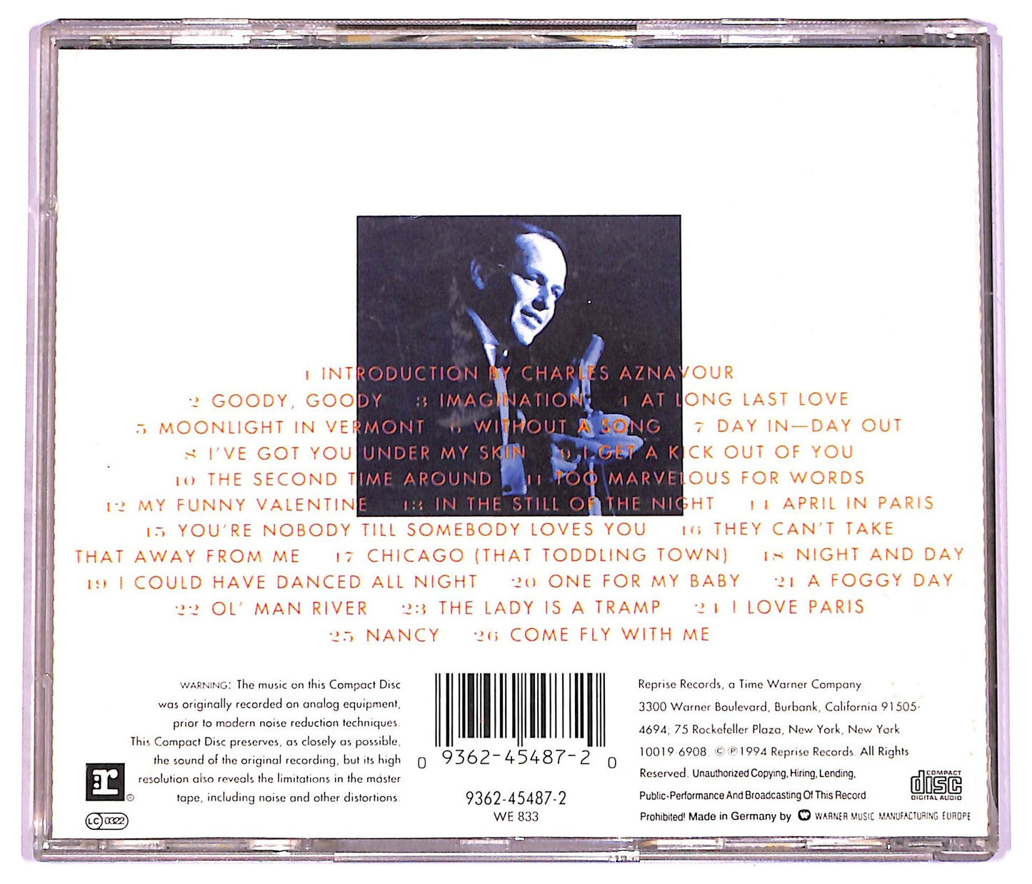 EBOND Frank Sinatra And Sextet - Sinatra Live In Paris CD CD075937