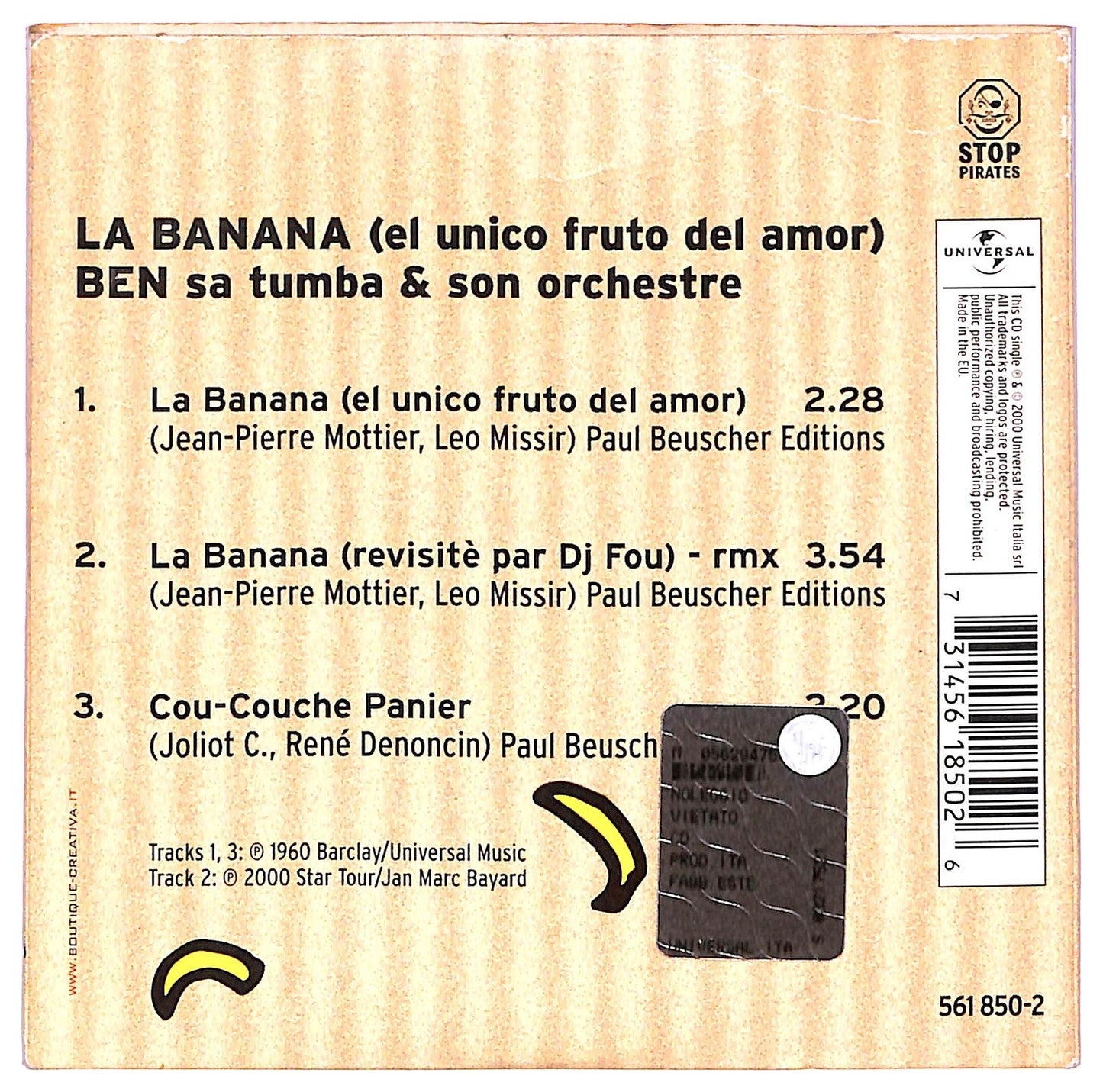 EBOND Ben Sa Tumba Et Son Orchestre - La Banana (El Unico Fruto Del Amor) CD CD075968