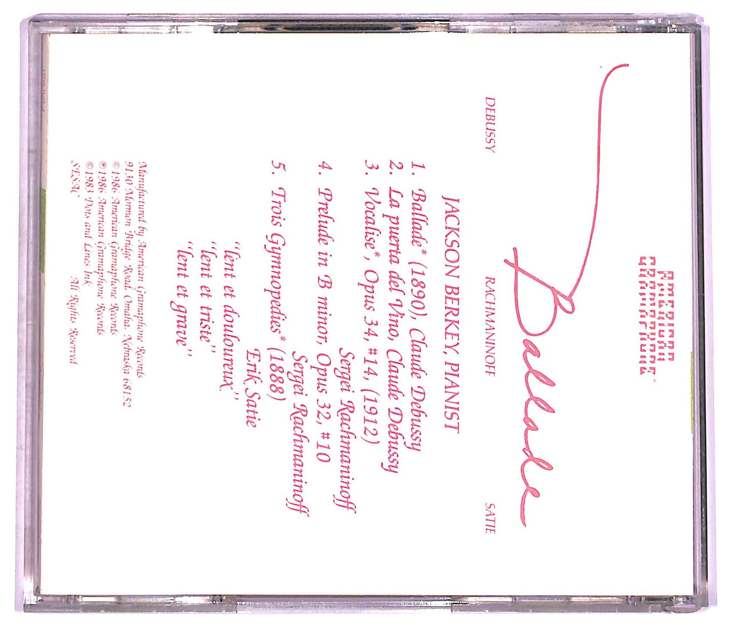 EBOND Jackson Berkey - Ballade CD CD076131