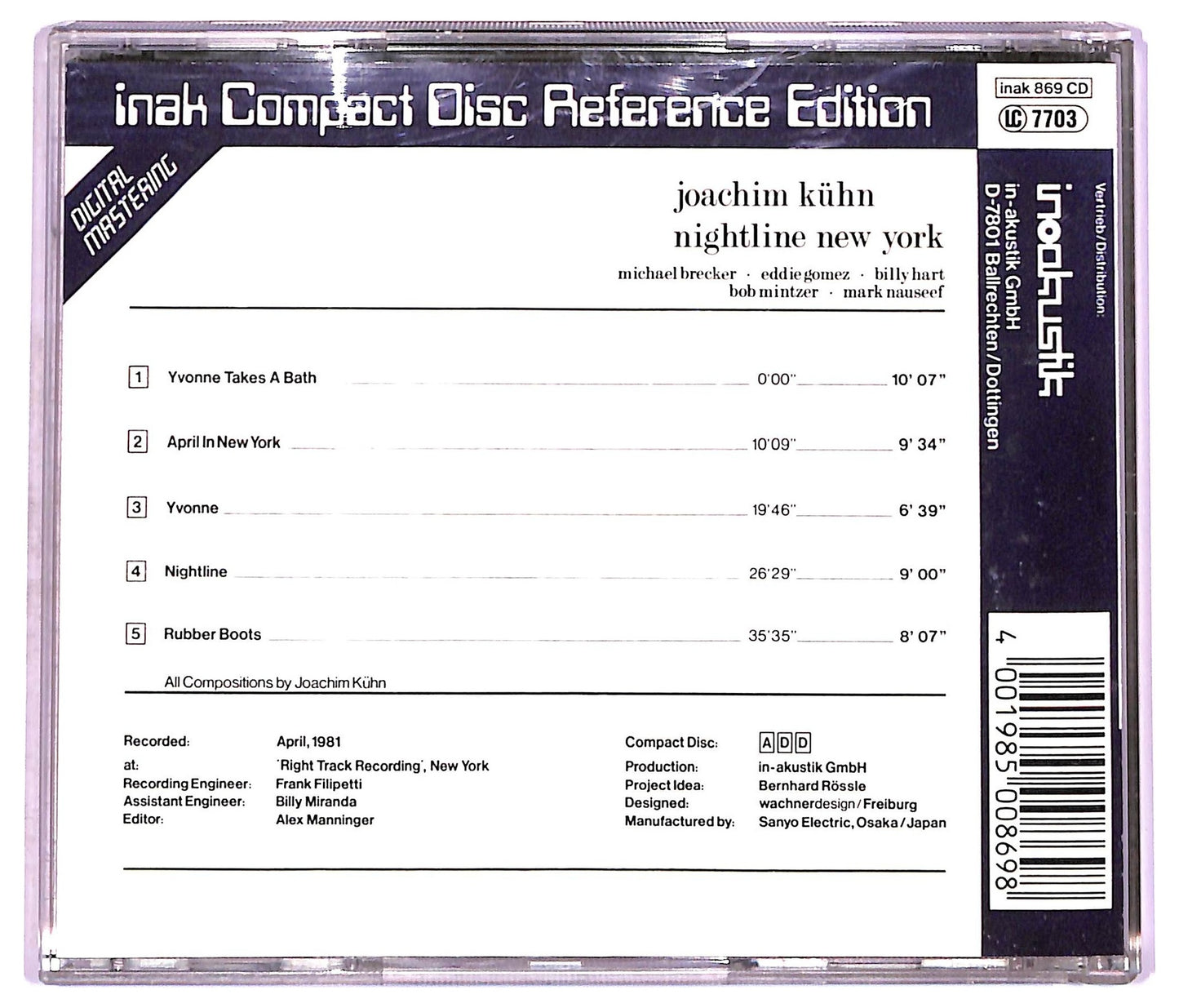 EBOND Joachim Kuhn - Nightline New York CD CD076135