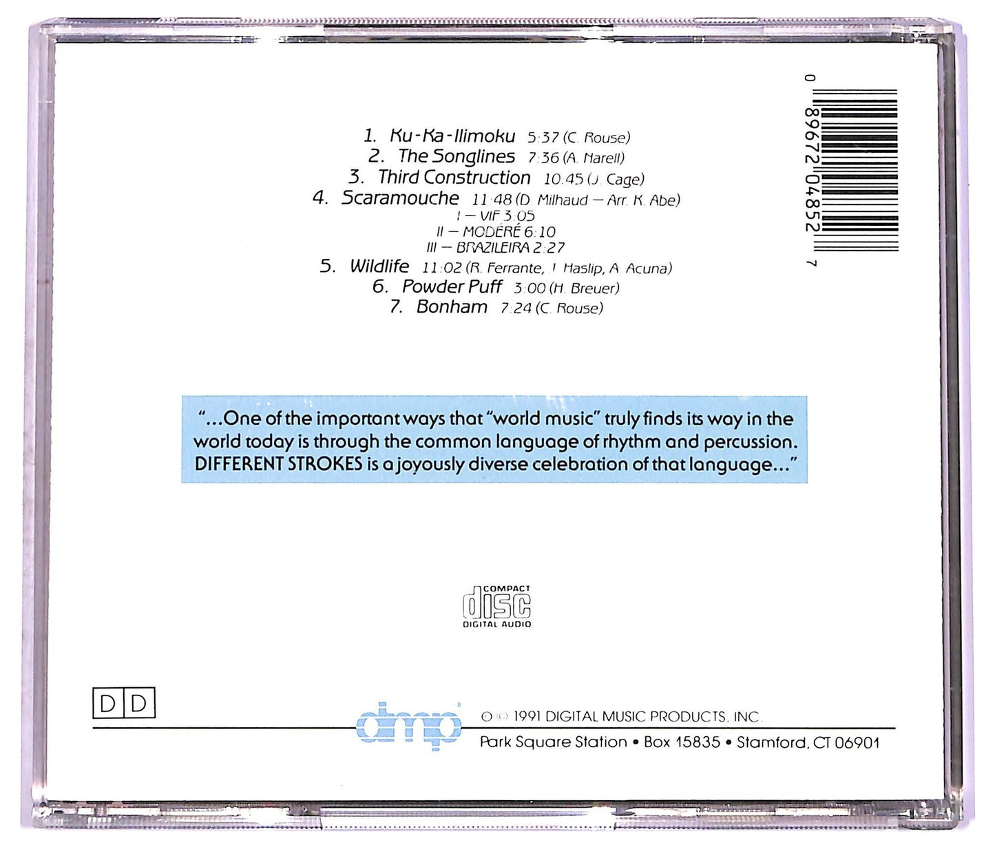 EBOND Robert Hohner Percussion Ensemble - Different Strokes CD CD076258