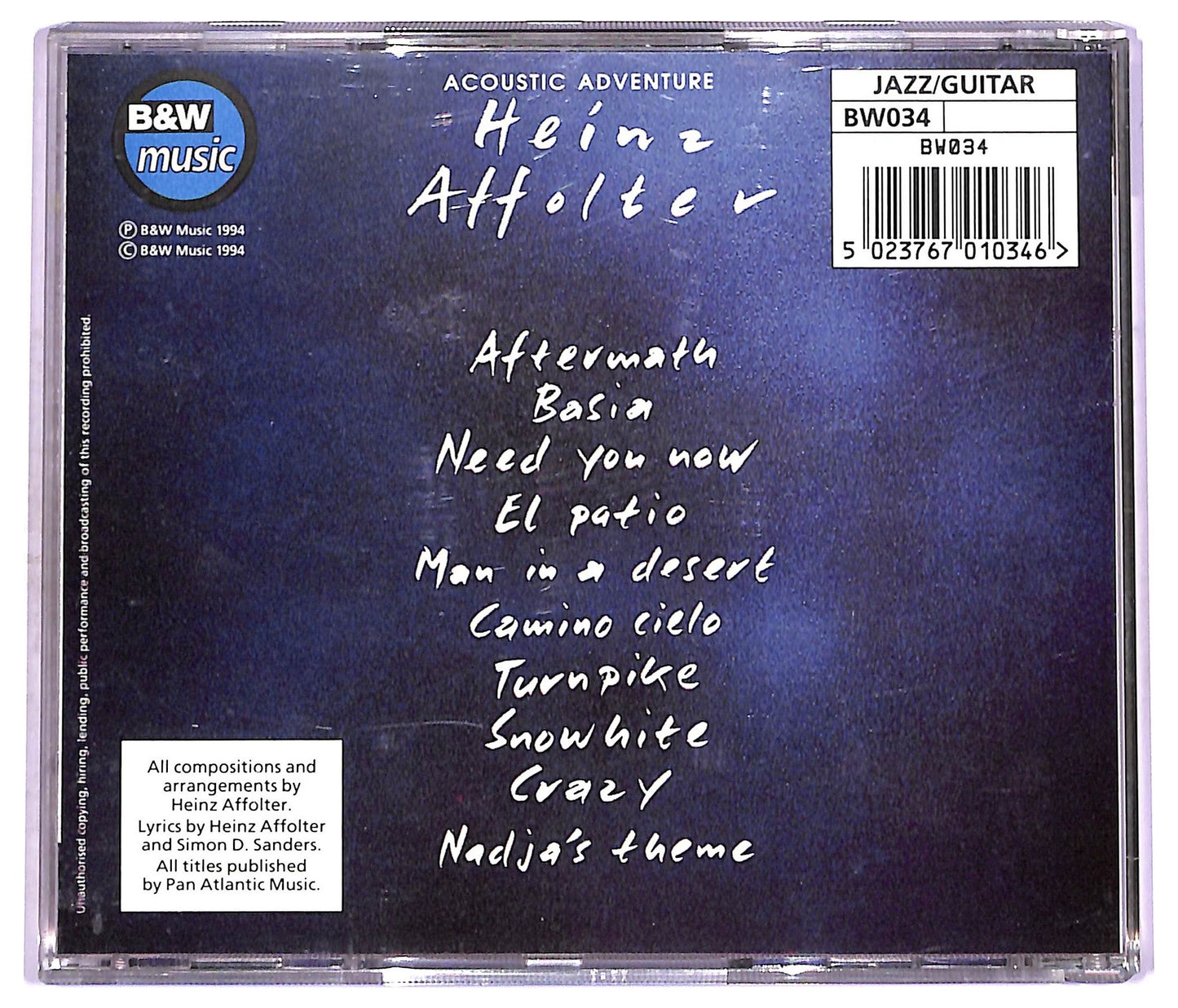 EBOND Heinz Affolter - Acoustic Adventure CD CD076361